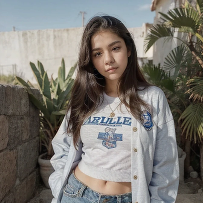 Mujer arafed con camisa blanca y chaqueta azul posando para una foto., 18 years old, 1 6 years, she is about 1 6 years old, alanis guillen, 1 8 yo, 2 2 years old, muy, muy baja calidad, 2 3 years old, 19 year old girl, muy baja calidad, imagen de muy muy muy baja calidad