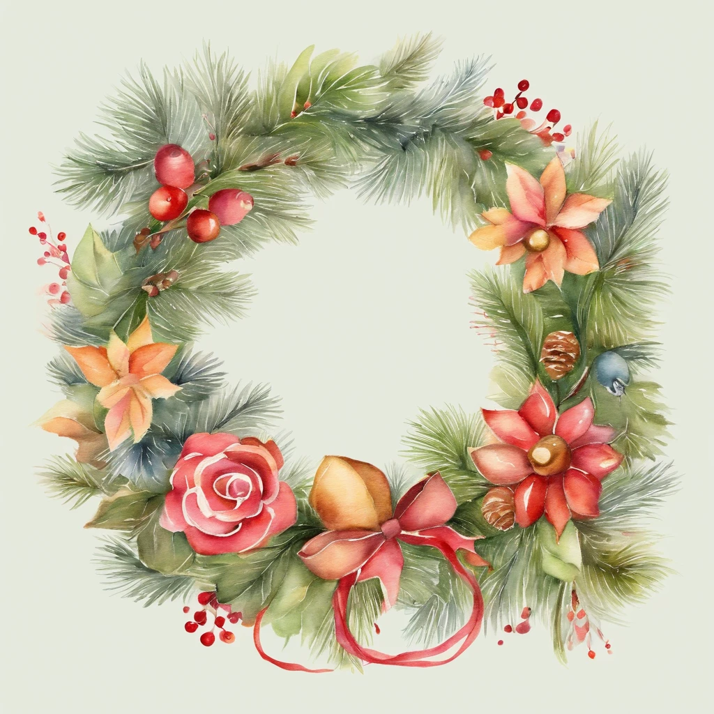 Christmas wreath is colorful and wonderful in pastel colors