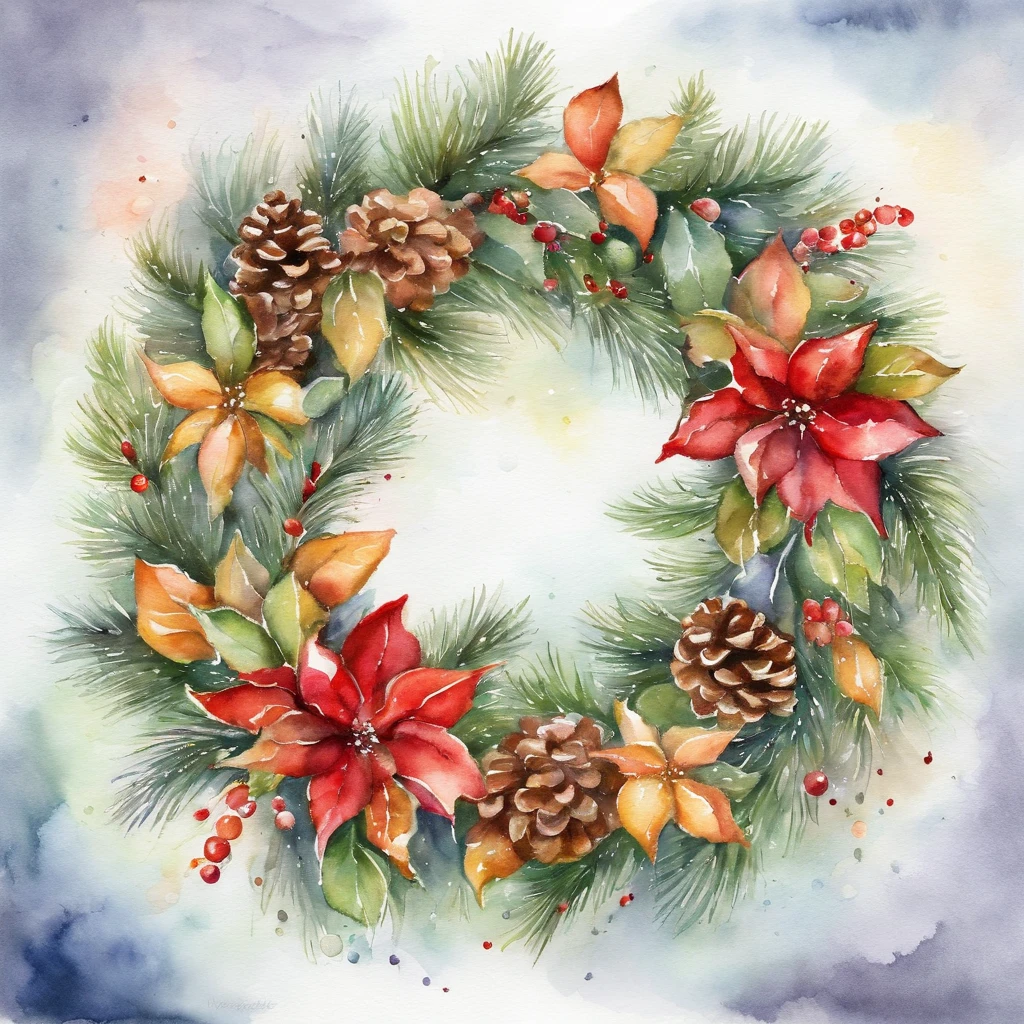Christmas wreath is colorful and wonderful in pastel colors