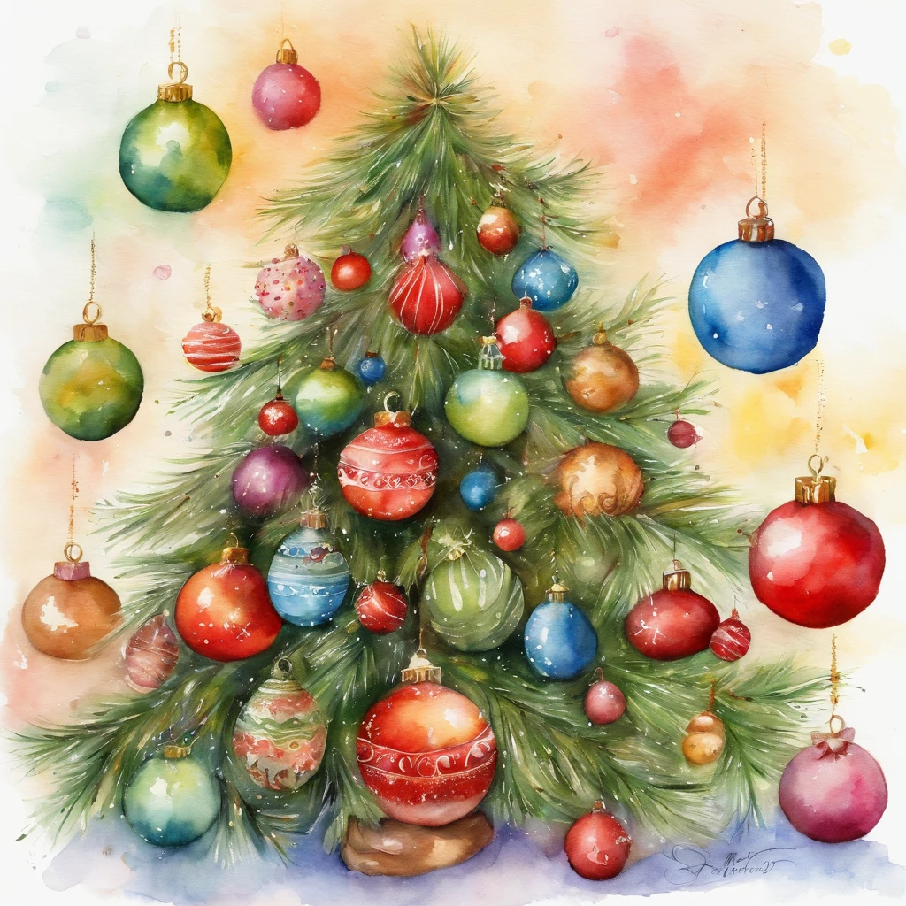Christmas tree full of colorful ornaments