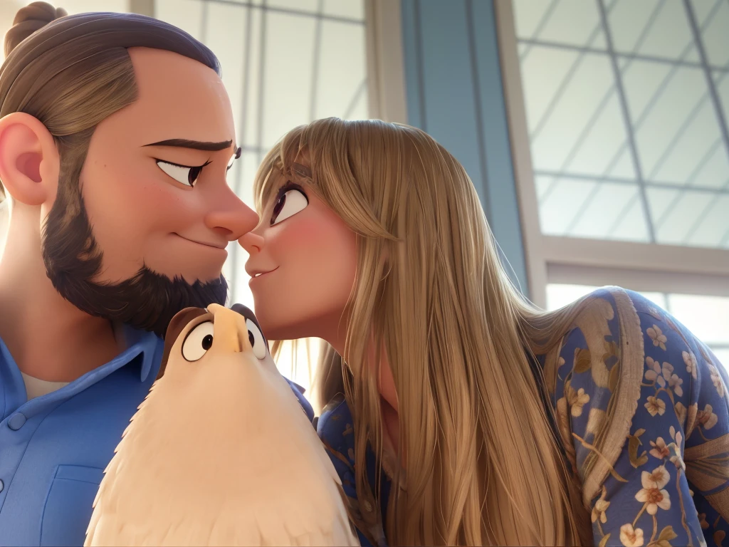 araffe and a woman are looking at each other in a scene, animated movie still, animated still, animated film, high resolution movie still, animation still screencap, render in pixar, pixar movie screenshot, animated film still, ! movie scene, frame from pixar movie, animated movie shot, animation still, still from a pixar movie, realistic movie still