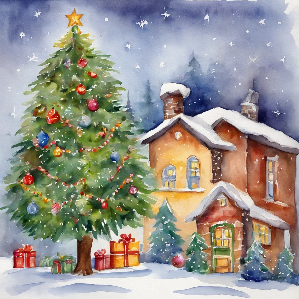Cute Christmas tree colorfully decorated at home