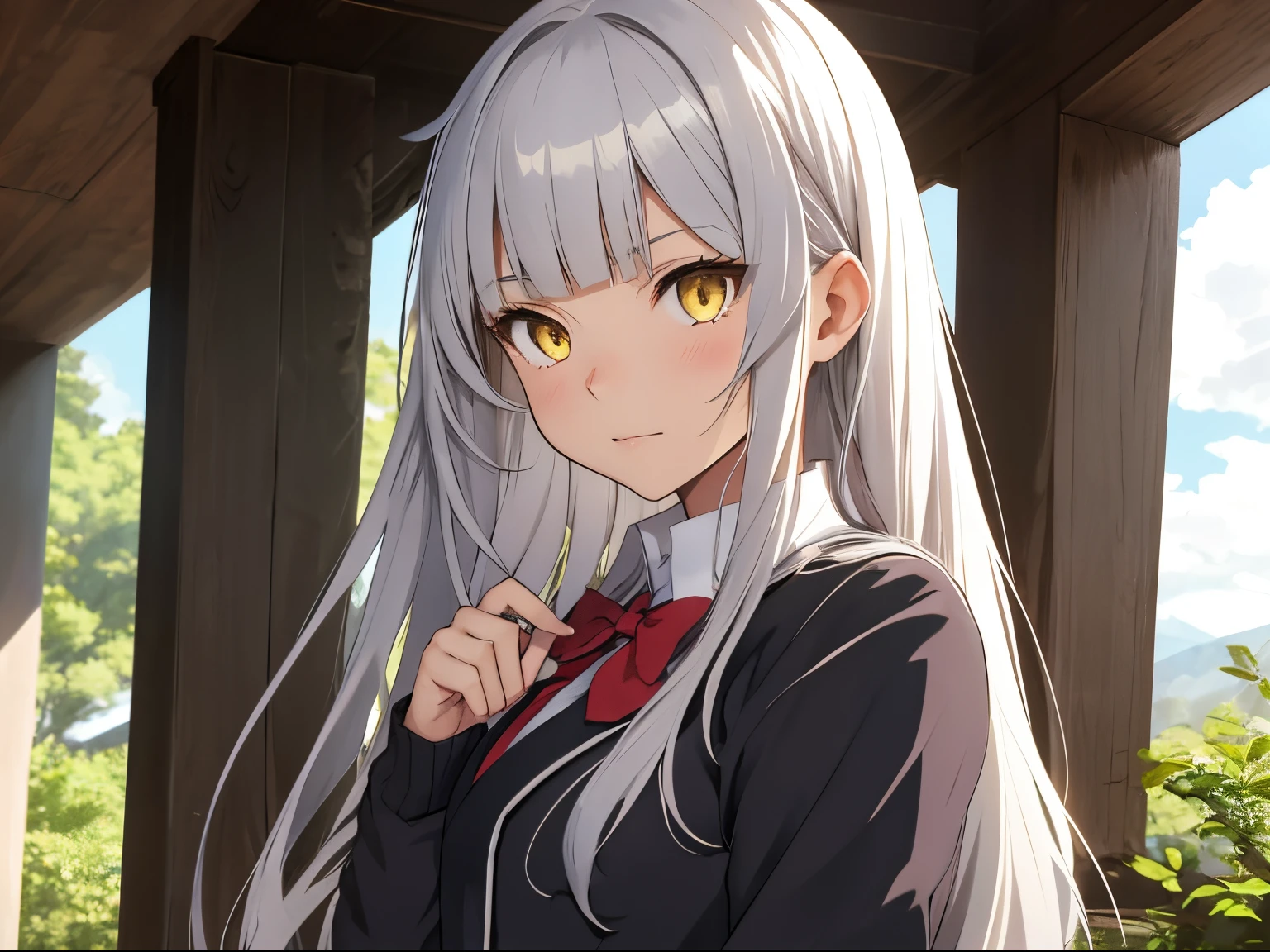 1girl, 1boy, hand on crotch, casual clothes, hair ornament, brown jacket, skirt, pantyhose, silver hair, red eyes, catgirl, glowing eyes, teasing, sexy, cute, blushing, messy hair, long hair, cowgirl position, girl on top, small penis,  sex, female orgasm, ahegao, tounge out, cowgirl position, cum, in the middle of nature, sex, cum, cum on upper body, cum on face, cum on boobs, sex, cum, pov sex