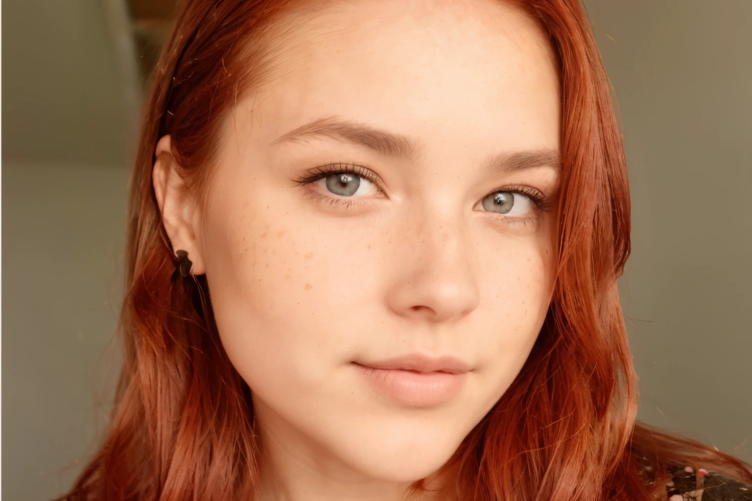 Da ist eine Frau mit roten Haaren und Piercings auf der Nase, sommersprossige blasse Haut, sweet freckles, Ingwerhaar mit Sommersprossen, Rote Haare und Sommersprossen, kleine Sommersprossen, rosige Wangen mit Sommersprossen, Ein Hauch von Sommersprossen, sehr helle Sommersprossen, leichte Sommersprossen, Sommersprossen, weiche Sommersprossen, sommersprossig, light sweet freckles, Sommersprossiges Gesicht, white freckles, mit Sommersprossen, ((full Body nude with giant saggy boobs and sexy curves))