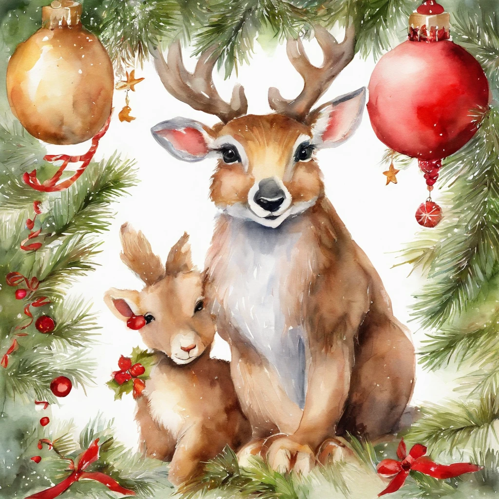 Lots of cute children's animal Christmas decorations