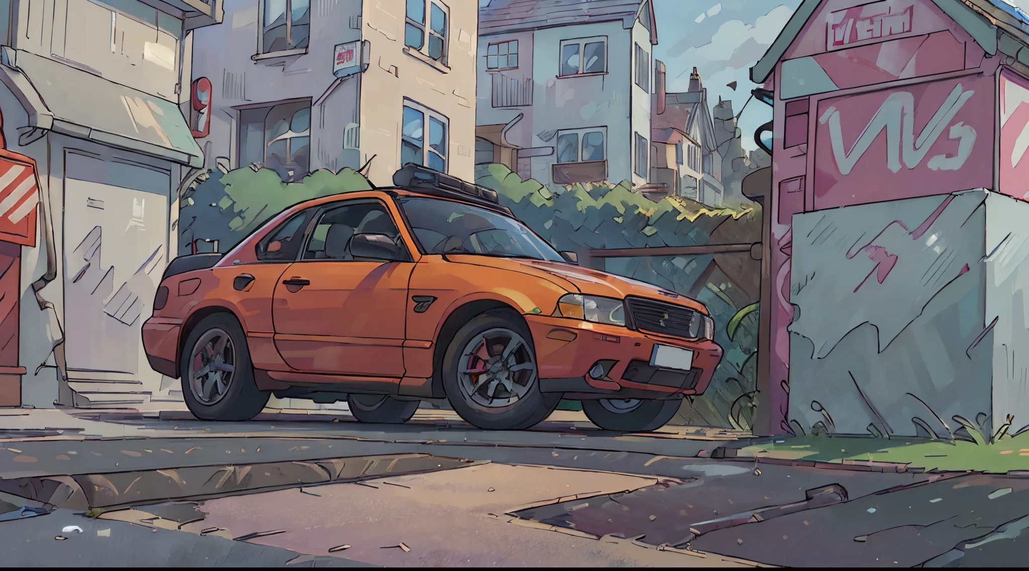 (Best Quality, High resolution:1.2), Ultra-detailed, (Realistic:1.37) Car, Streets of London, Detailed reflections of car surfaces, High quality and precise painting, Vibrant colors, Natural lighting, with the girl next door, HDR, high-level image quality