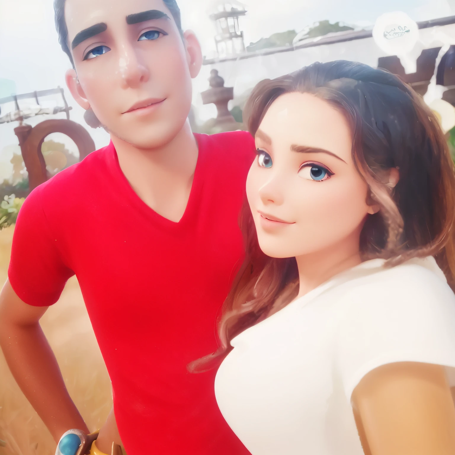 Realistic lovely couple 3D