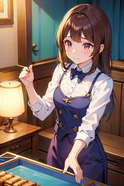 magician girl with brown hair looking at you with emotion