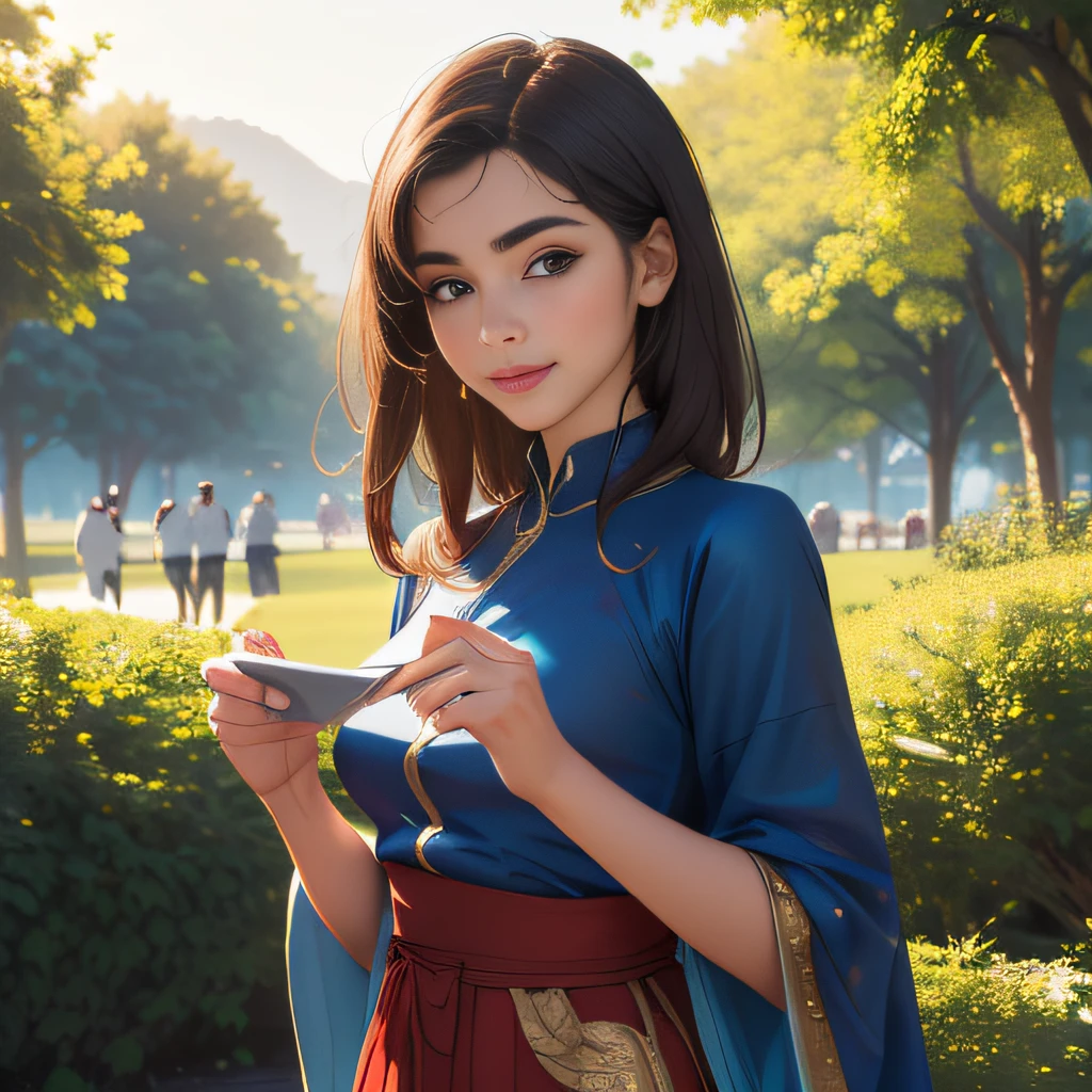 (extremely detailed 8K wallpaper:2), (photo:2), (24 years old Xuan Beautiful girl:2), (gives a lecture to friends:2), Detailed (Face & Eyes), (hyper realistic:1), (Highly detailed:1), (Epic Realistic:1), rim light, (Maximum details:1), Cosy, (body complet:1.3), (looking a viewer:2.0), (Attractive qualities of a woman:2), (attractive female:2), (Attractive:2), Smile, intelligence, sympathy, Grace, A sense of style, Fitness, Care, optimism, (sensitivity:2), frankness, Romantic gestures, playfulness, Fashion Sense, (sensuality:2), charm, modesty, Thoughtfulness, (femininity:1), flirtatiousness, warmth, (Physical Attractiveness:2), beautiful smile, Love of Life, Strength and power, Vulnerability, curiosity, wonder, Love, (Nature's prehistory:2), Kawaii, waifu, beautiful breasts, (attractive body:2), (handsome body:2), BEAUTIFUL POSE, attractive pose, (nice feet:1.0), (beautiful clothing:1), (Classic clothes:2), (elegant clothing:2), (European Clothing:2), detailed clothes, (upskirt:1), (blouse:1), (provocative pose)