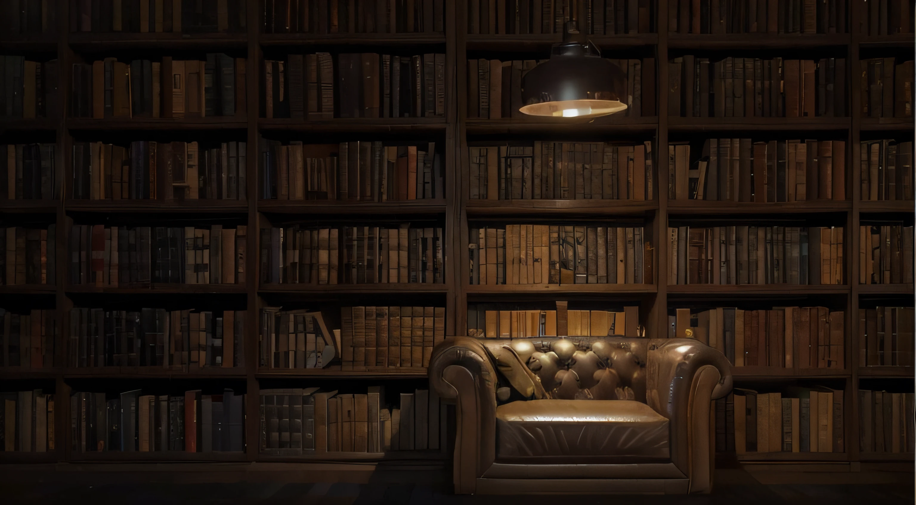 uma cadeira mal iluminada em frente a uma estante cheia de livros, fundo da biblioteca, fundo interior da biblioteca, fundo do quarto pessoal, biblioteca extravagante, biblioteca escura, Fundo da Biblioteca Alquimista, em biblioteca opulenta, warmly lit posh study, interior de uma biblioteca, fundo da sala de estar, Grande Biblioteca, biblioteca sombria, conhecimento intenso, livros por todo o lado, fundo da biblioteca tilt shift