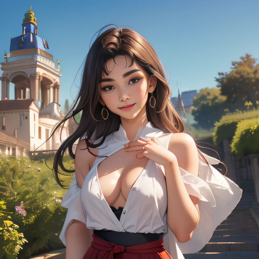 (extremely detailed 8K wallpaper:2), (photo:2), (24 years old Xuan Beautiful girl:2), (gives a lecture to friends:2), Detailed (Face & Eyes), (hyper realistic:1), (Highly detailed:1), (Epic Realistic:1), rim light, (Maximum details:1), Cosy, (body complet:1.3), (looking a viewer:2.0), (Attractive qualities of a woman:2), (attractive female:2), (Attractive:2), Smile, intelligence, sympathy, Grace, A sense of style, Fitness, Care, optimism, (sensitivity:2), frankness, Romantic gestures, playfulness, Fashion Sense, (sensuality:2), charm, modesty, Thoughtfulness, (femininity:1), flirtatiousness, warmth, (Physical Attractiveness:2), beautiful smile, Love of Life, Strength and power, Vulnerability, curiosity, wonder, Love, (Nature's prehistory:2), Kawaii, waifu, beautiful breasts, (attractive body:2), (handsome body:2), BEAUTIFUL POSE, attractive pose, (nice feet:1.0), (beautiful clothing:1), (Classic clothes:2), (elegant clothing:2), (European Clothing:2), detailed clothes, (upskirt:1), (blouse:1), (provocative pose)