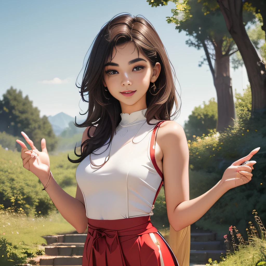 (extremely detailed 8K wallpaper:2), (photo:2), (24 years old Xuan Beautiful girl:2), (gives a lecture to friends:2), Detailed (Face & Eyes), (hyper realistic:1), (Highly detailed:1), (Epic Realistic:1), rim light, (Maximum details:1), Cosy, (body complet:1.3), (looking a viewer:2.0), (Attractive qualities of a woman:2), (attractive female:2), (Attractive:2), Smile, intelligence, sympathy, Grace, A sense of style, Fitness, Care, optimism, (sensitivity:2), frankness, Romantic gestures, playfulness, Fashion Sense, (sensuality:2), charm, modesty, Thoughtfulness, (femininity:1), flirtatiousness, warmth, (Physical Attractiveness:2), beautiful smile, Love of Life, Strength and power, Vulnerability, curiosity, wonder, Love, (Nature's prehistory:2), Kawaii, waifu, beautiful breasts, (attractive body:2), (handsome body:2), BEAUTIFUL POSE, attractive pose, (nice feet:1.0), (beautiful clothing:1), (Classic clothes:2), (elegant clothing:2), (European Clothing:2), detailed clothes, (upskirt:1), (blouse:1), (provocative pose)