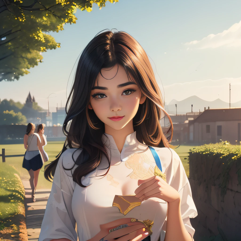 (extremely detailed 8K wallpaper:2), (photo:2), (26 years old Xuan Beautiful girl:2), (gives a lecture to friends:2), Detailed (Face & Eyes), (hyper realistic:1), (Highly detailed:1), (Epic Realistic:1), rim light, (Maximum details:1), Cosy, (body complet:1.3), (looking a viewer:2), (Attractive qualities of a woman:2), (attractive female:2), (Attractive:2), Smile, intelligence, sympathy, Grace, A sense of style, Fitness, Care, optimism, (sensitivity:2), frankness, Romantic gestures, playfulness, Fashion Sense, (sensuality:2), charm, modesty, Thoughtfulness, (femininity:1), flirtatiousness, warmth, (Physical Attractiveness:2), beautiful smile, Love of Life, Strength and power, Vulnerability, curiosity, wonder, Love, (Nature's prehistory:2), Kawaii, waifu, beautiful breasts, (attractive body:2), (handsome body:2), BEAUTIFUL POSE, attractive pose, (nice feet:1.0), (beautiful clothing:1), (Classic clothes:2), (elegant clothing:2), (European Clothing:2), detailed clothes, (upskirt:1), (blouse:1), (provocative pose)