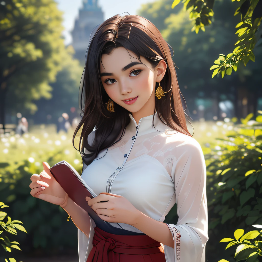 (extremely detailed 8K wallpaper:2), (photo:2), (26 years old Xuan Beautiful girl:2), (gives a lecture to friends:2), Detailed (Face & Eyes), (hyper realistic:1), (Highly detailed:1), (Epic Realistic:1), rim light, (Maximum details:1), Cosy, (body complet:1.3), (looking a viewer:2), (Attractive qualities of a woman:2), (attractive female:2), (Attractive:2), Smile, intelligence, sympathy, Grace, A sense of style, Fitness, Care, optimism, (sensitivity:2), frankness, Romantic gestures, playfulness, Fashion Sense, (sensuality:2), charm, modesty, Thoughtfulness, (femininity:1), flirtatiousness, warmth, (Physical Attractiveness:2), beautiful smile, Love of Life, Strength and power, Vulnerability, curiosity, wonder, Love, (Nature's prehistory:2), Kawaii, waifu, beautiful breasts, (attractive body:2), (handsome body:2), BEAUTIFUL POSE, attractive pose, (nice feet:1.0), (beautiful clothing:1), (Classic clothes:2), (elegant clothing:2), (European Clothing:2), detailed clothes, (upskirt:1), (blouse:1), (provocative pose)