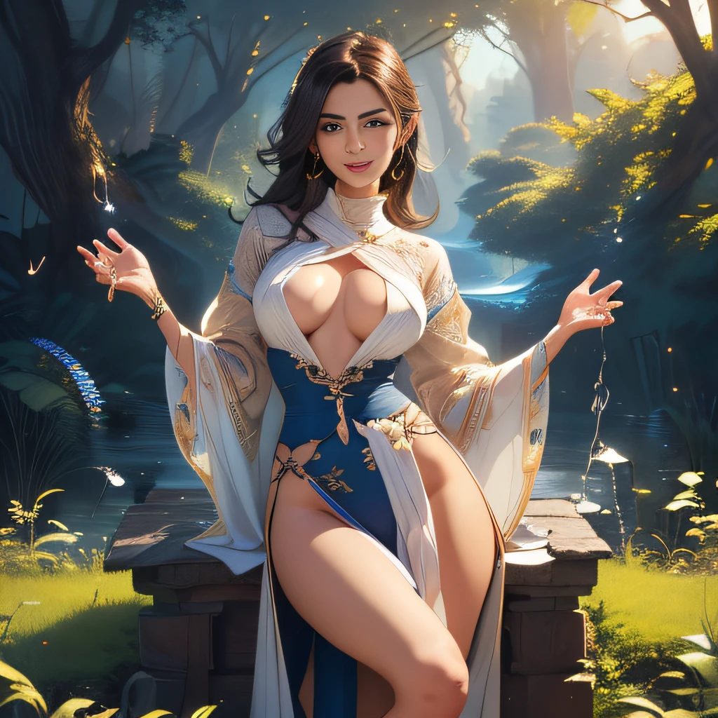 (extremely detailed 8K wallpaper:2), (photo:2), (26 years old Xuan Beautiful girl:2), (gives a lecture to friends:2), Detailed (Face & Eyes), (hyper realistic:1), (Highly detailed:1), (Epic Realistic:1), rim light, (Maximum details:1), Cosy, (body complet:1.3), (looking a viewer:2), (Attractive qualities of a woman:2), (attractive female:2), (Attractive:2), Smile, intelligence, sympathy, Grace, A sense of style, Fitness, Care, optimism, (sensitivity:2), frankness, Romantic gestures, playfulness, Fashion Sense, (sensuality:2), charm, modesty, Thoughtfulness, (femininity:1), flirtatiousness, warmth, (Physical Attractiveness:2), beautiful smile, Love of Life, Strength and power, Vulnerability, curiosity, wonder, Love, (Nature's prehistory:2), Kawaii, waifu, beautiful breasts, (attractive body:2), (handsome body:2), BEAUTIFUL POSE, attractive pose, (nice feet:1.0), (beautiful clothing:1), (Classic clothes:2), (elegant clothing:2), (European Clothing:2), detailed clothes, (upskirt:1), (blouse:1), (provocative pose)