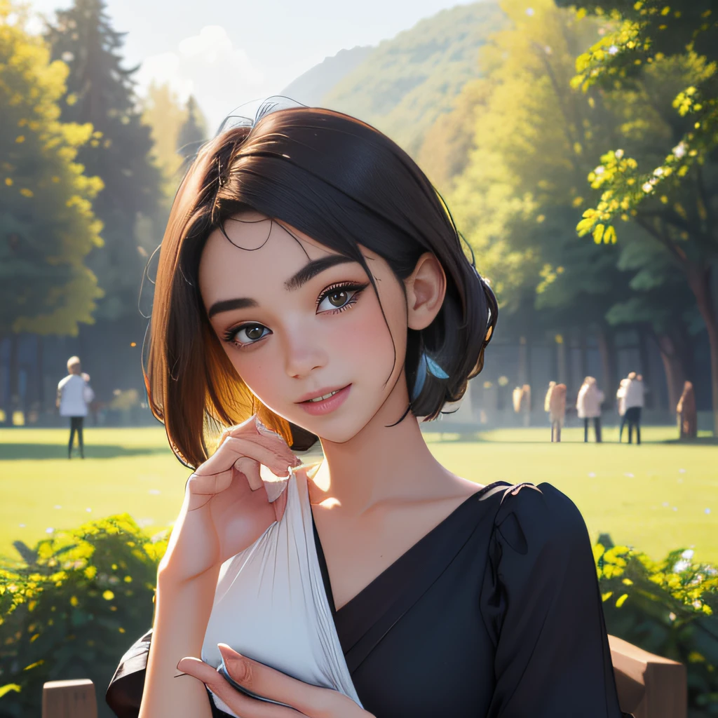 (extremely detailed 8K wallpaper:2), (photo:2), (26 years old Xuan Beautiful girl:2), (gives a lecture to friends:2), Detailed (Face & Eyes), (hyper realistic:1), (Highly detailed:1), (Epic Realistic:1), rim light, (Maximum details:1), Cosy, (body complet:1.3), (looking a viewer:2), (Attractive qualities of a woman:2), (attractive female:2), (Attractive:2), Smile, intelligence, sympathy, Grace, A sense of style, Fitness, Care, optimism, (sensitivity:2), frankness, Romantic gestures, playfulness, Fashion Sense, (sensuality:2), charm, modesty, Thoughtfulness, (femininity:1), flirtatiousness, warmth, (Physical Attractiveness:2), beautiful smile, Love of Life, Strength and power, Vulnerability, curiosity, wonder, Love, (Nature's prehistory:2), Kawaii, waifu, beautiful breasts, (attractive body:2), (handsome body:2), BEAUTIFUL POSE, attractive pose, (nice feet:1.0), (beautiful clothing:1), (Classic clothes:2), (elegant clothing:2), (European Clothing:2), detailed clothes, (upskirt:1), (blouse:1), (provocative pose)