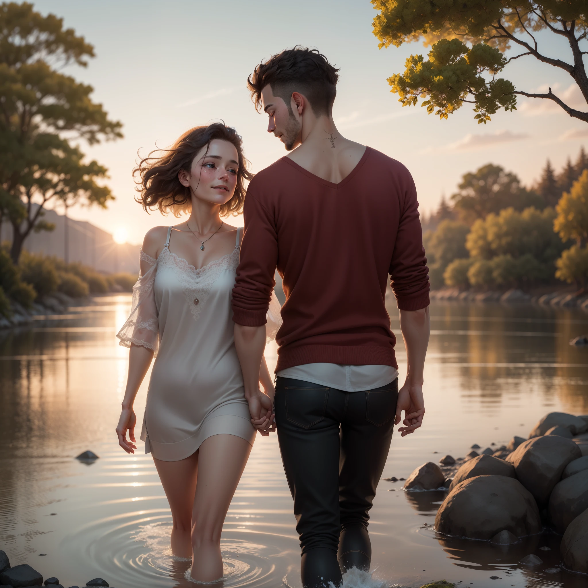 One sunny afternoon, as they walked hand in hand along the river, Cora spoke up. 'Lennan, we can't keep pretending that everything is okay. We've tried, but it's clear that we're not meant to be together anymore.'
Lennan stopped in his tracks, his grip on her hand tightening. 'Are you sure, Cora? Can't we give it another chance?'
She looked into his eyes, her voice filled with sadness. 'We've given it enough chances, Lennan. It's time we both move on and find happiness elsewhere.'
They stood there for a moment, the sound of the flowing river providing a backdrop to their conversation. Finally, Lennan released her hand and nodded. 'You're right, Cora. It's time we let go.'
Act III
Cora and Lennan sat on the same bench they had been on weeks ago, but this time, their conversation was different. They spoke of their memories together, the good times, and the moments that had brought them closer. There were tears, but also smiles as they realized that their journey together had come to an end.
As the sun dipped below the horizon, Cora and Lennan stood up, their hearts heavy but their minds at peace. They hugged each other for the last time, knowing that it was time to say goodbye.
Lennan walked away, his steps slow but determined. Cora watched him until he disappeared from sight, tears streaming down her face. She took a deep breath, wiped away her tears, and turned to face the river once again.
The river flowed on, its gentle current reflecting the fading light of the day. Cora felt a sense of calm wash over her, a realization that sometimes, letting go was the only way to find true happiness.
And as she walked away from the park, leaving behind the memories of her past, Cora knew that she was ready to embrace a future filled with new possibilities.