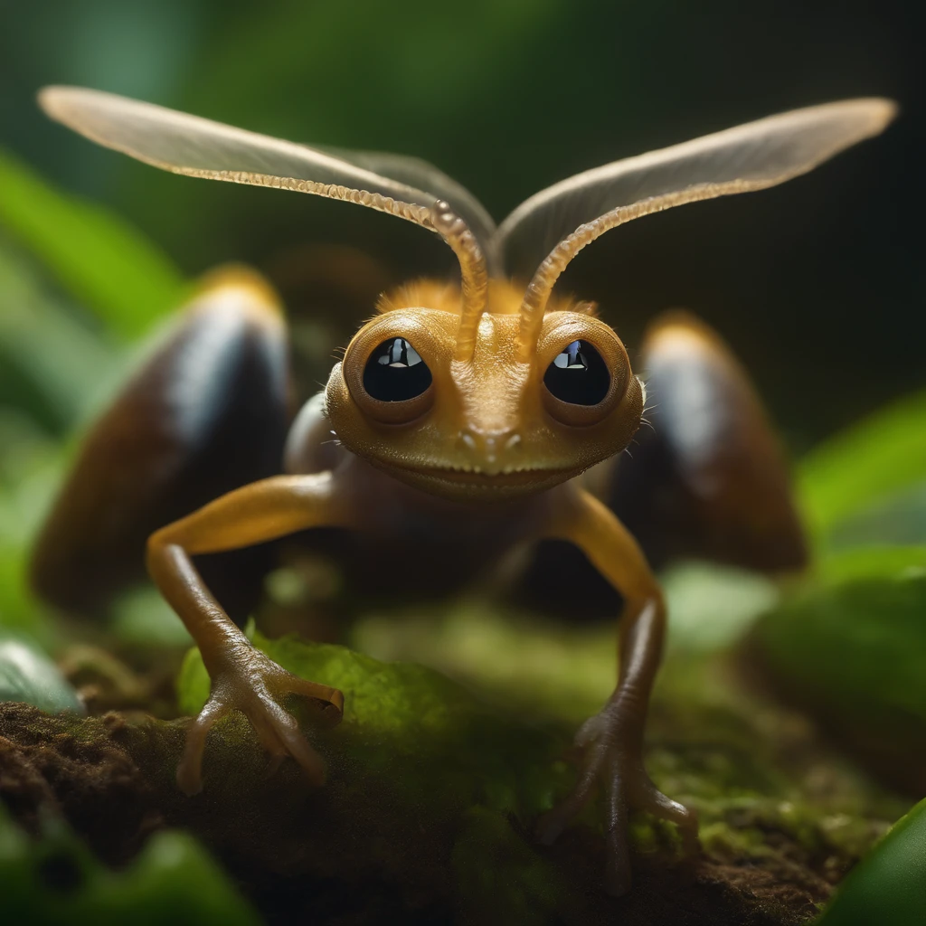 In the cave,Small male goblins, large ears, long proboscis nose, big eyes, Cute creatures from space. terraforming. alien flora, Miki Asai Macro photography, Close-up, ultra - detailed, trending on artstationh, Sharp focus, studio photo, Intricate details, Highly detailed, author:Greg Rutkovsky Facial details, Detailed skin, 真实感, Realism,Brad Jongsan walks in the jungle (Night of the Fireflies), (higly detailed: 1 1), rough face, natural skin, hiquality, NSFW, pretty eyes, (Detailed face and eyes), (s face: 1 2), tumult, Complementary, real-photo, ...PSD, Lightweight Film Photography, sharp-focus, contrast lighting, Detail Skin, high resolution 8k, Crazy detailing, Realistic, professional photo of a, 8K UHD, dslr, soft light, hiquality, film grains, Fujifilm XT3