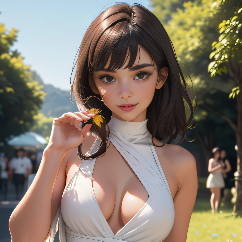 (extremely detailed 8K wallpaper:2), (photo:2), (22 years old Xuan Beautiful girl:2), (gives a lecture to friends:2), Detailed (Face & Eyes), (hyper realistic:1), (Highly detailed:1), (Epic Realistic:1), rim light, (Maximum details:1), Cosy, (body complet:1.3), (looking a viewer:2), (Attractive qualities of a woman:2), (attractive female:2), (Attractive:2), Smile, intelligence, sympathy, Grace, A sense of style, Fitness, Care, optimism, (sensitivity:2), frankness, Romantic gestures, playfulness, Fashion Sense, (sensuality:2), charm, modesty, Thoughtfulness, (femininity:1), flirtatiousness, warmth, (Physical Attractiveness:2), beautiful smile, Love of Life, Strength and power, Vulnerability, curiosity, wonder, Love, (Nature's prehistory:2), Kawaii, waifu, beautiful breasts, (attractive body:2), (handsome body:2), BEAUTIFUL POSE, attractive pose, (nice feet:1.0), (beautiful clothing:1), (Classic clothes:2), (elegant clothing:2), (European Clothing:2), detailed clothes, (upskirt:1), (blouse:1), (provocative pose)