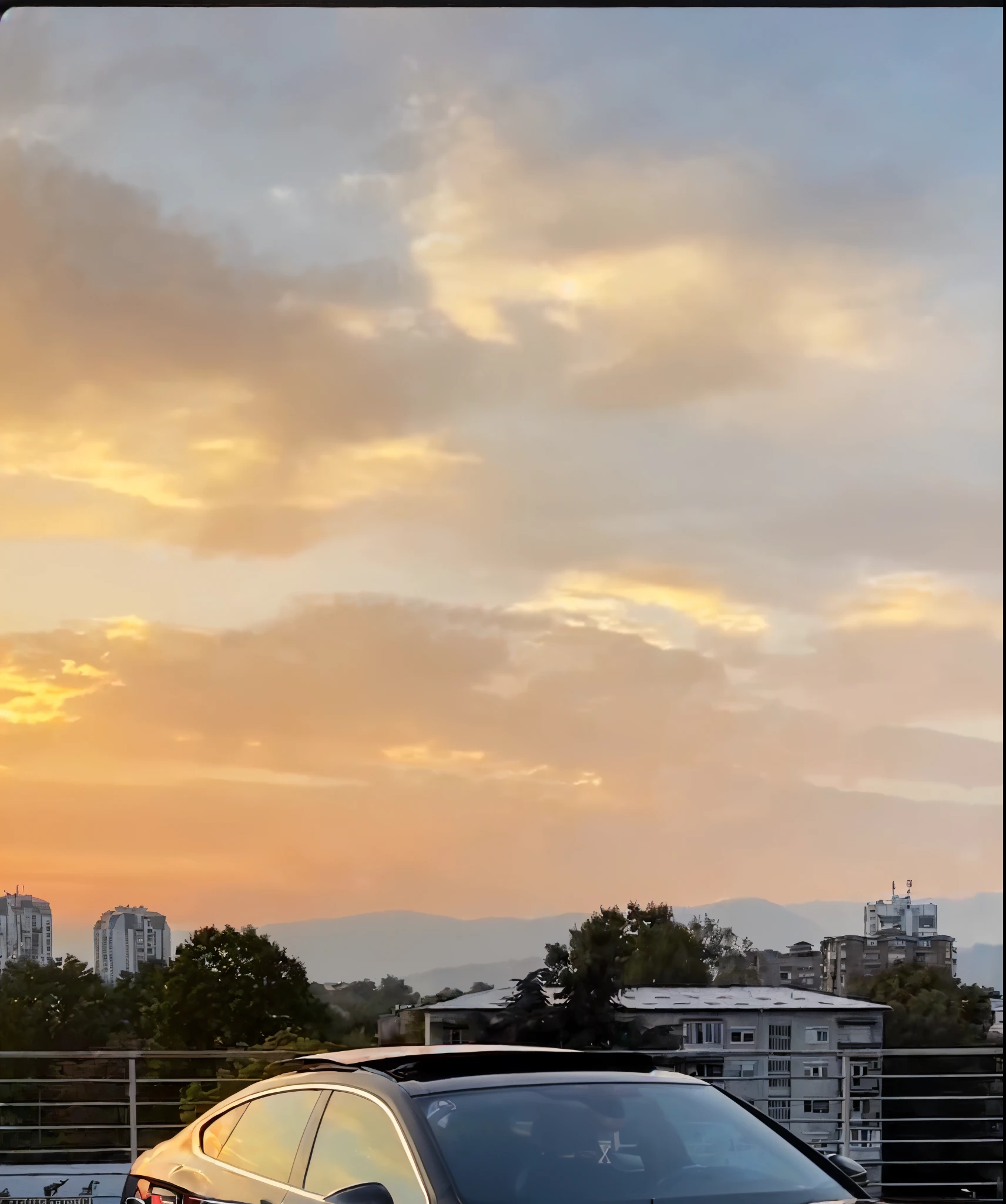 arafed view of a black audi parked in a parking lot, holding a 🛡 and an 🪓, 🤬 🤮 💕 🎀, by Emma Andijewska, 🔞🤡, black car, high quality picture, shot at golden hour, ✏️🎨, cinematic front shot, by Alexander Fedosav