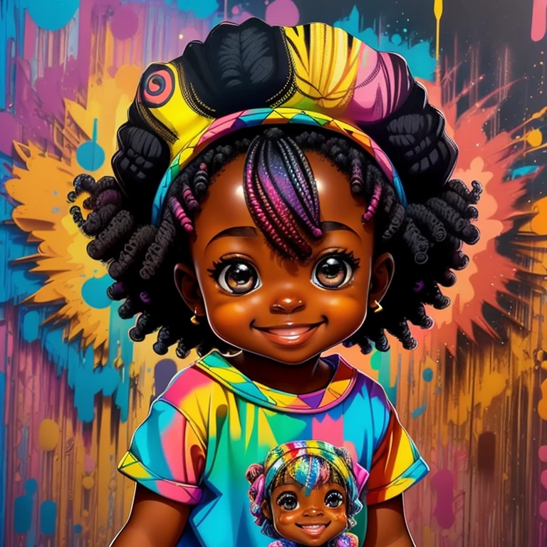 ((|) (cute black baby girl with ponytails smiling with a big lollipop) stylized identical to 1940 |)), acolchoamento ,multidimensional geometric wall PORTRAIT, arte, Chibi,
Yang016K, lindo,(( Predominant red coloration ,rosa e branco))
Primary works, qualidade superior, melhor qualidade, Arte Oficial, Beautiful and Aesthetic,), Eduardo Kobra acolchoamento ,multidimensional geometric wall PORTRAIT, arte, Chibo,detalhes
