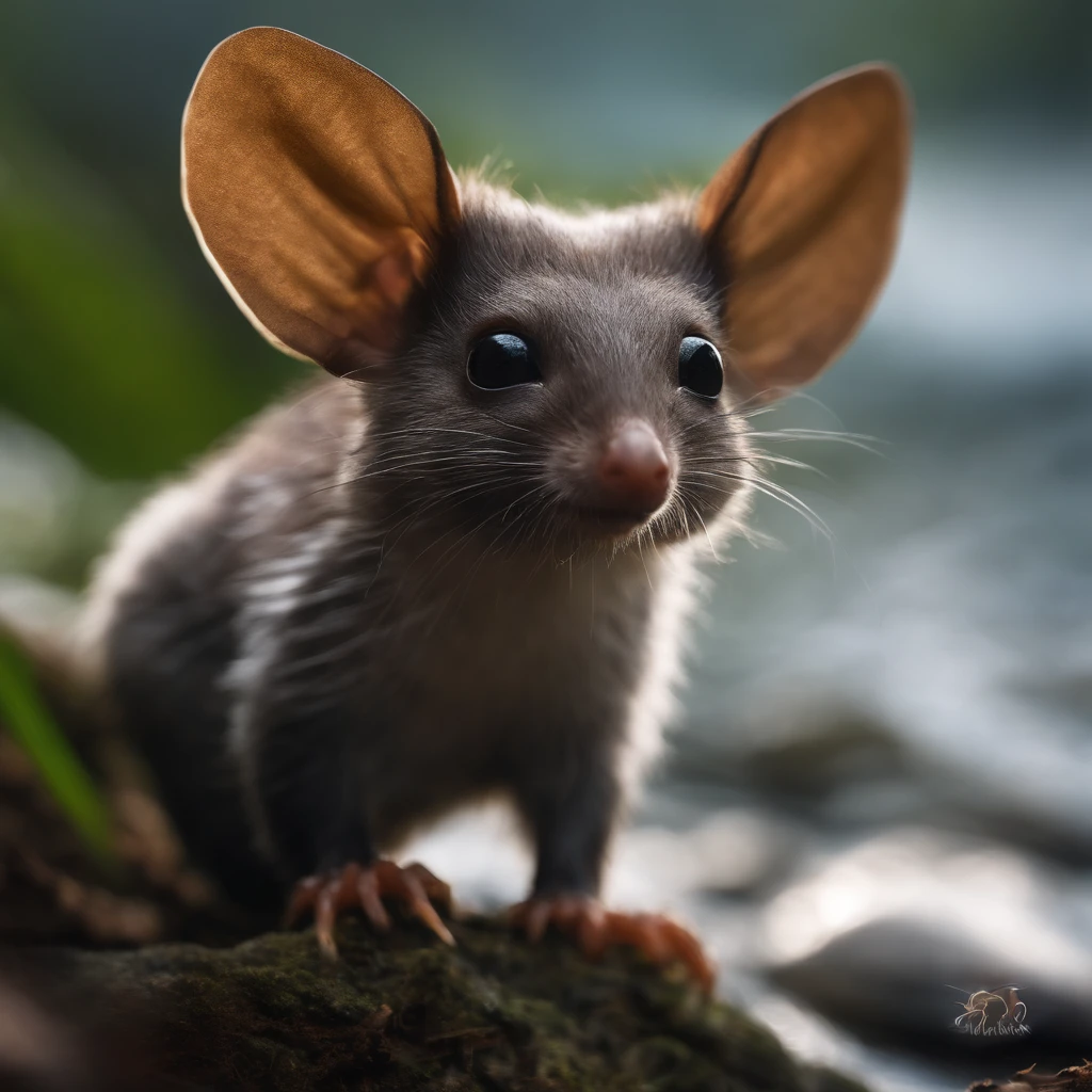 gremlin, mole-like, bright silver and brown, long tail, large ears, covered with silver wool, water, stands on the shore, Best Quality, Masterpiece, in style of dark fantasy art, Flora, Miki Asai Macro Photography, a closeup of a, Ultra Detailed, Popular on ArtStationH, sharp-focus, studio photo, intricate details, Highly detailed, Author：by Greg Rutkowsky: details face, detailed skin, 真实感, Realism,Brad Jongsan walks in the jungle (Night of the Fireflies), (higly detailed: 1 1), rough face, natural skin, hiquality, NSFW, pretty eyes, (Detailed face and eyes), (s face: 1 2), tumult, Complementary, real-photo, .....PSD, Lightweight Film Photography, sharp-focus, contrast lighting, Detail Skin, high resolution 8k, Crazy detailing, Realistic, professional photo of a, 8K UHD, dslr, soft light, hiquality, film grains, Fujifilm XT3