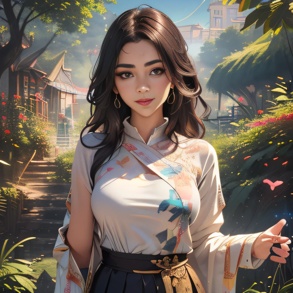 (extremely detailed 8K wallpaper:2), (photo:2), (24 years old Xuan Beautiful girl:2), (gives a lecture to friends:2), Detailed (Face & Eyes), (hyper realistic:1), (Highly detailed:1), (Epic Realistic:1), rim light, (Maximum details:1), Cosy, (body complet:1.3), (looking a viewer:2.0), (Attractive qualities of a woman:2), (attractive female:2), (Attractive:2), Smile, intelligence, sympathy, Grace, A sense of style, Fitness, Care, optimism, (sensitivity:2), frankness, Romantic gestures, playfulness, Fashion Sense, (sensuality:2), charm, modesty, Thoughtfulness, (femininity:1), flirtatiousness, warmth, (Physical Attractiveness:2), beautiful smile, Love of Life, Strength and power, Vulnerability, curiosity, wonder, Love, (Nature's prehistory:2), Kawaii, waifu, beautiful breasts, (attractive body:2), (handsome body:2), BEAUTIFUL POSE, attractive pose, (nice feet:1.0), (beautiful clothing:1), (Classic clothes:2), (elegant clothing:2), (European Clothing:2), detailed clothes, (upskirt:1), (blouse:1), (provocative pose)