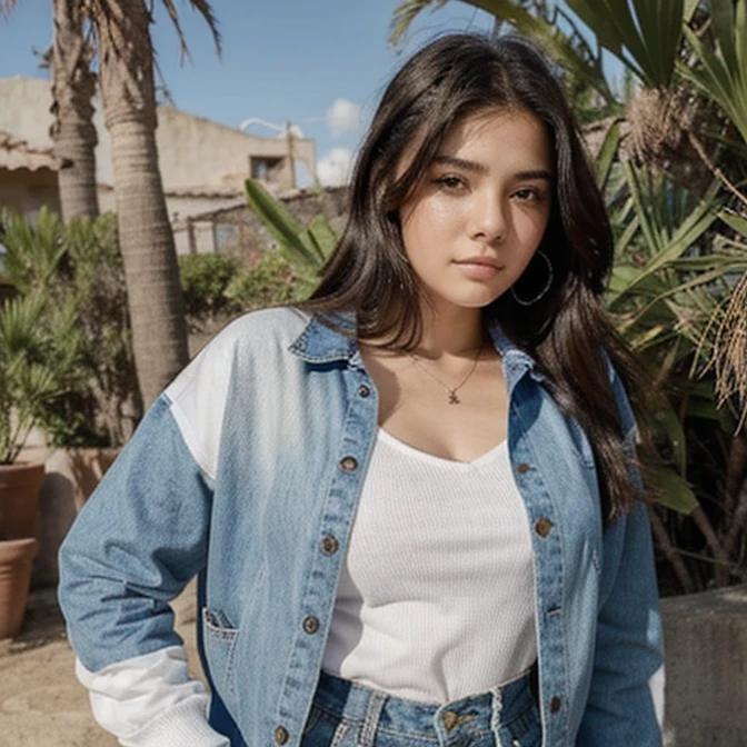Mujer arafed con camisa blanca y chaqueta azul posando para una foto., 18 years old, 1 6 years, she is about 1 6 years old, alanis guillen, 1 8 yo, 2 2 years old, muy, muy baja calidad, 2 3 years old, 19 year old girl, muy baja calidad, imagen de muy muy muy baja calidad