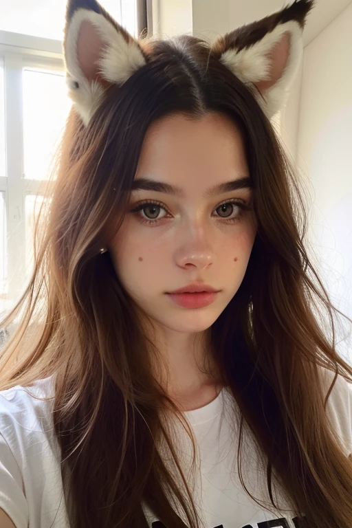 solo, very detailed, detailed face, very long messy hair, picture of a beautiful girl, dasha_taran, fox ears