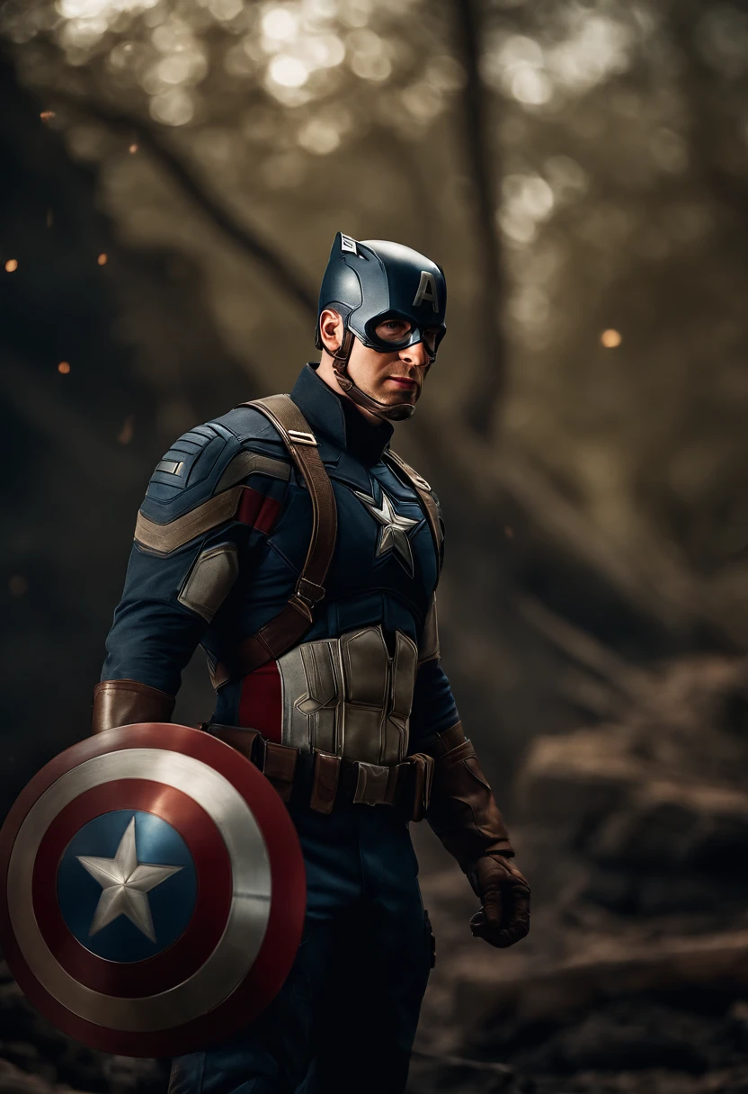 ((best quality)) , ((masterpiece)) , (detailed) ,(Fantasy illustration),Captain America