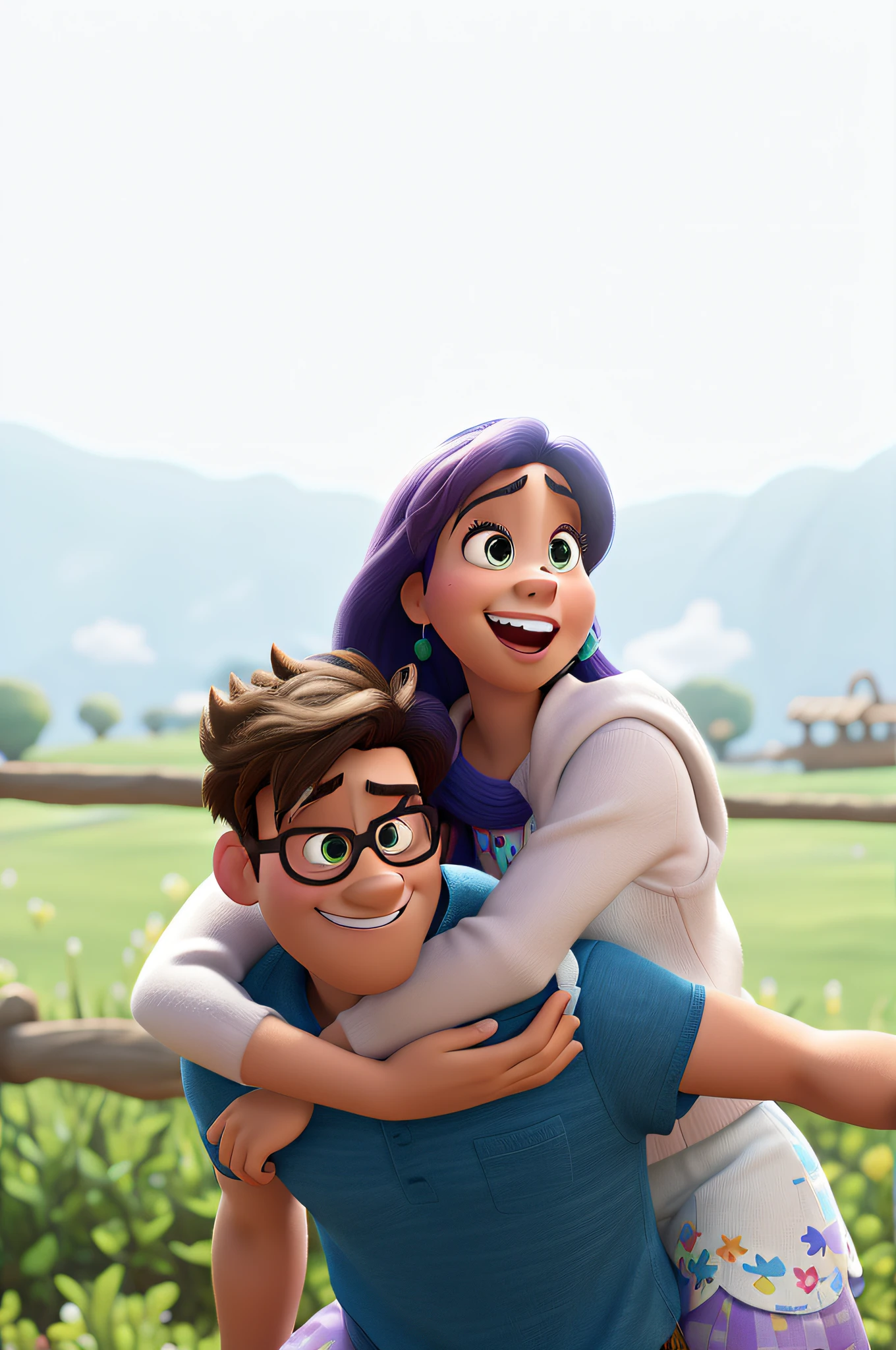 una pareja estilo,disney,pixar,mejor calidad,alta calidad