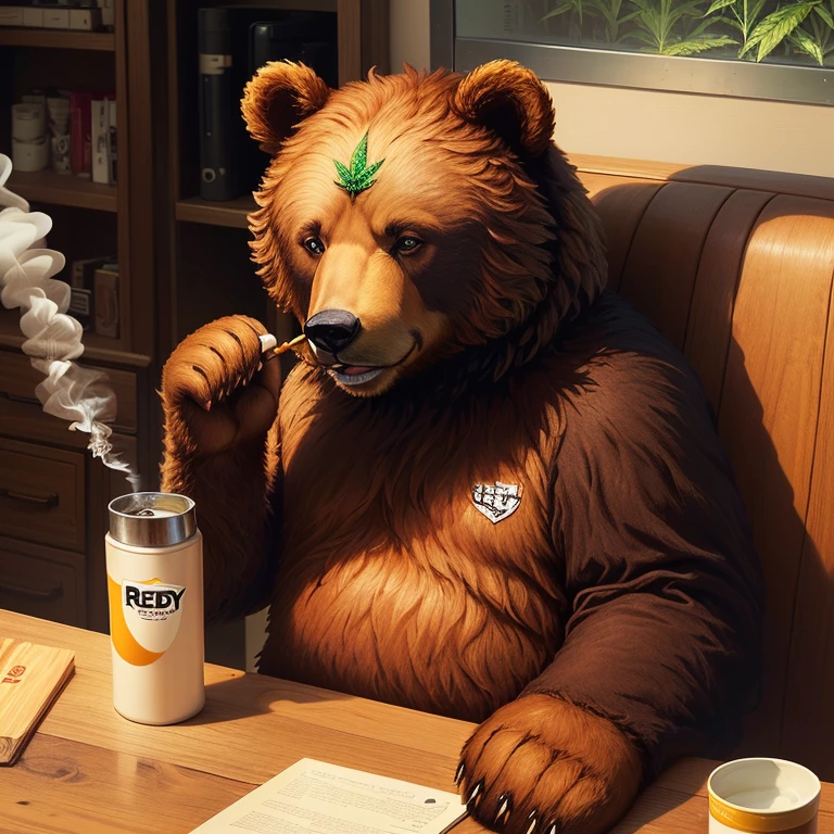 A reedy bear smoking weed