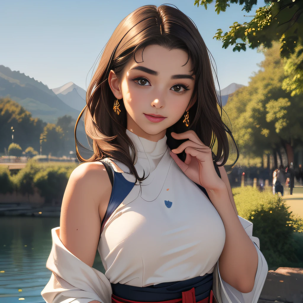 (extremely detailed 8K wallpaper:2), (photo:2), (24 years old Xuan Beautiful girl:2), (gives a lecture to friends:2), Detailed (Face & Eyes), (hyper realistic:1), (Highly detailed:1), (Epic Realistic:1), rim light, (Maximum details:1), Cosy, (body complet:1.3), (looking a viewer:2.0), (Attractive qualities of a woman:2), (attractive female:2), (Attractive:2), Smile, intelligence, sympathy, Grace, A sense of style, Fitness, Care, optimism, (sensitivity:2), frankness, Romantic gestures, playfulness, Fashion Sense, (sensuality:2), charm, modesty, Thoughtfulness, (femininity:1), flirtatiousness, warmth, (Physical Attractiveness:2), beautiful smile, Love of Life, Strength and power, Vulnerability, curiosity, wonder, Love, (Nature's prehistory:2), Kawaii, waifu, beautiful breasts, (attractive body:2), (handsome body:2), BEAUTIFUL POSE, attractive pose, (nice feet:1.0), (beautiful clothing:1), (Classic clothes:2), (elegant clothing:2), (European Clothing:2), detailed clothes, (upskirt:1), (blouse:1), (provocative pose)