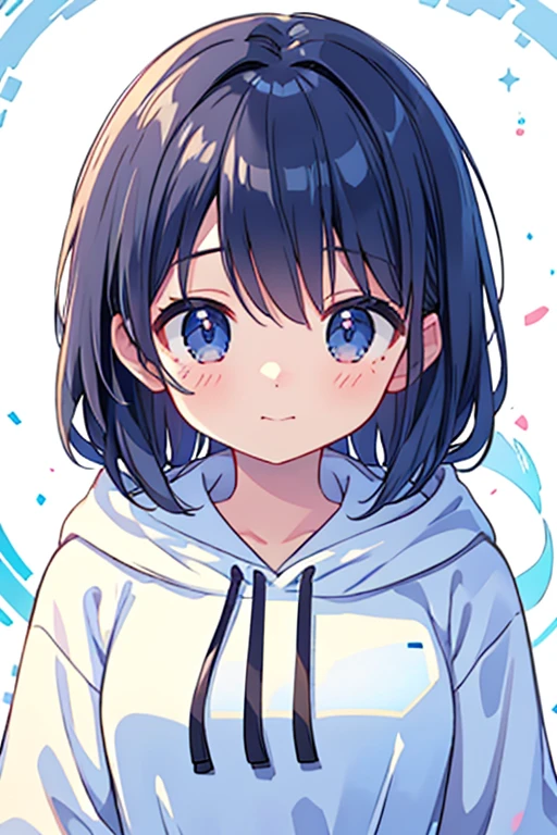 (​masterpiece、top-quality:1.5、a high chroma:1.5、ultra-detailliert、high-resolution illustrations:1.5、Ultra-high-definition CG、8k size wallpaper、offcial art)、(),(cute  face、:1.5)、(Unique:1.3),
(Hoodie)、8put on the hood),(Contrapo：1.5),, (Large breasts)、
,((Positive 1.5)),(Upper body:1.5)、girl with,  masutepiece,miji