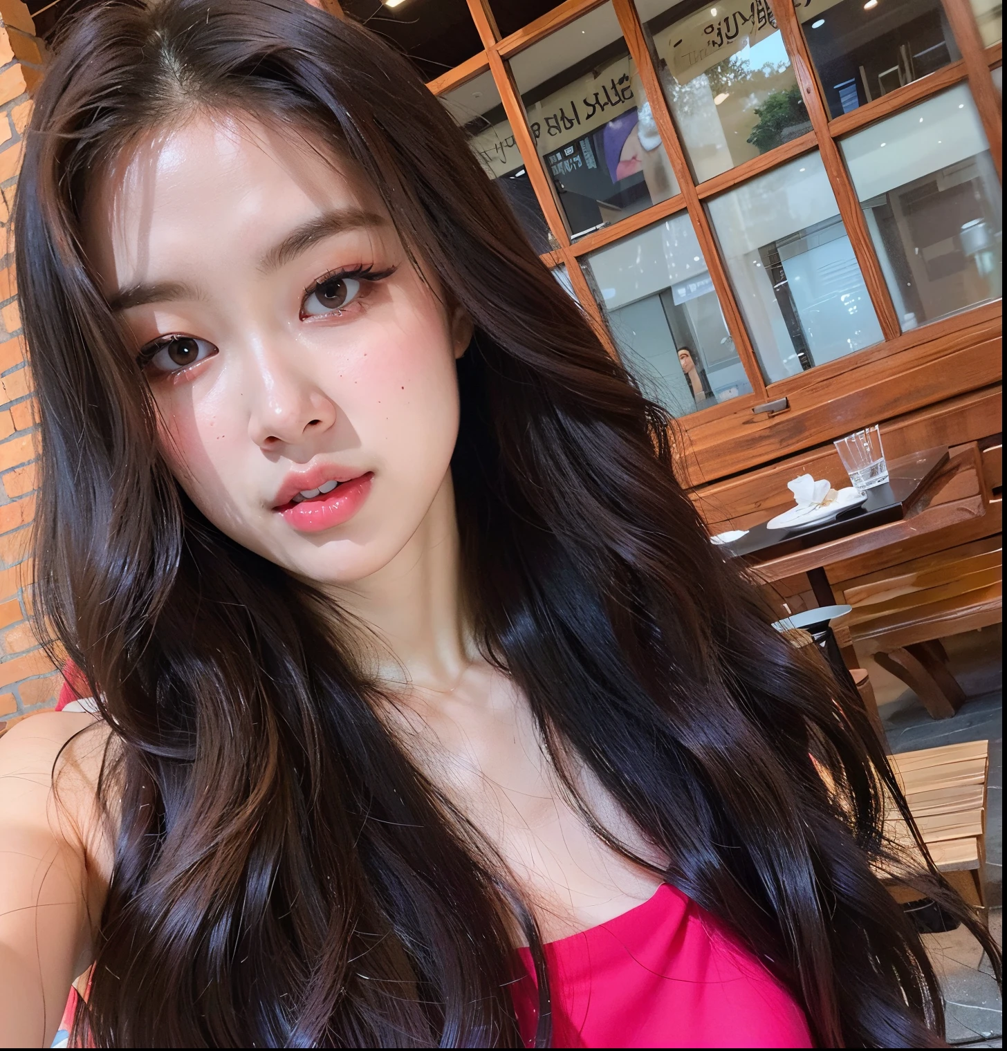 devastated Asian woman with long dark hair and pink top, Mulher sul-coreana bonita, mulher coreana jovem bonita, linda mulher coreana jovem, coreana, Ulzzang, Asian girl with long hair, dilraba dilmurat, young adorable korean face, maquiagem sul-coreana popular, Mulher coreana, Beautiful Asian girl, maquiagem coreana popular, Wan adorable Korean face Rosé from blackpink photorealistic face