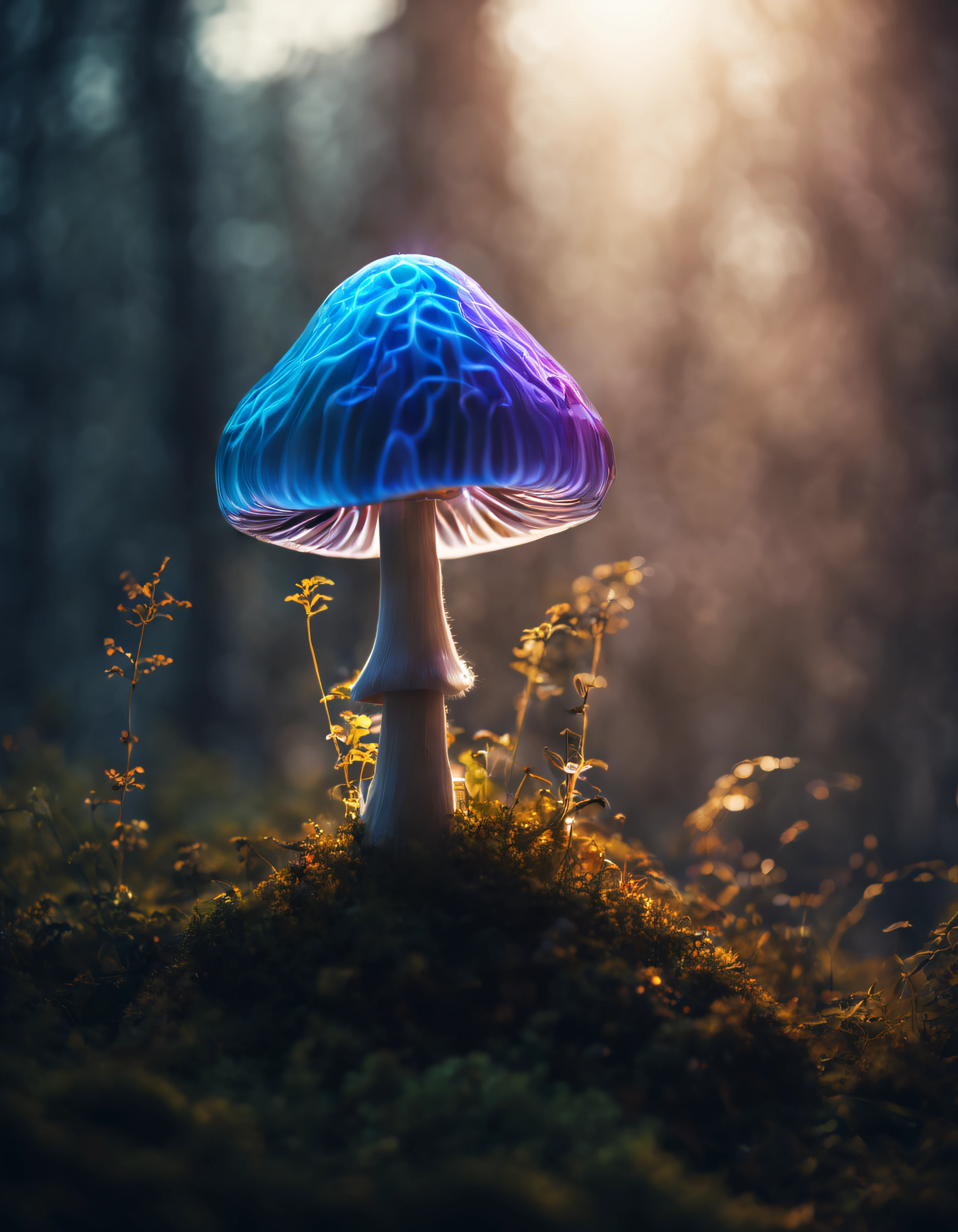 (The main mushroom made of transparent glass generates a large amount of lightning from inside..)、Mushrooms deformed by large amounts of smoke,((Mushroom shape is diamond cut)), The ridgeline is made up of ultra-fine lightning-shaped neon lines...、Polyhedron with metallic reflection、Mushroom stems are very delicate and thin.、It's about to break。...、(((、The inside of the mushroom appears to be filled with rainbow-colored smoke....)))、Mesmerizing surreal movie stills of Alice in Wonderland,、 magical dreamland bokeh background, A fascinating and eerie fantasy world, Illuminates dark shooting scenes with fantastic light。。。。, Otherworldly elements of a familiar story, ether wonderland, mystic atmosphere, Realism aesthetics of dark magic and dark fantasy, translucent bioluminescent material、Otherworldly luminescence、((born in another world、A strangely shaped poisonous mushroom that emits bewitching smoke.....,)) Ultra-realistic, (Voronoi pattern, depth of fields, (swirly bokeh:1.275), (Kodak Portra 400:0.875) :1.15), (Realistic and complex futuristic background,), (Turbulent Toxic Vapor:1.2, Magnificent surrealism, blue and white lighting, low key light:1.1), Notable masterpieces, celestial, Ethereal, epicd, Magical Light Flare, natural, Soft dreamy lighting, ((Warm Yellow and Deep Carbon:0.7), (Cinematic Look:1.15):1.15)、The inside of the mushroom seems to be filled with rainbow-colored smoke...