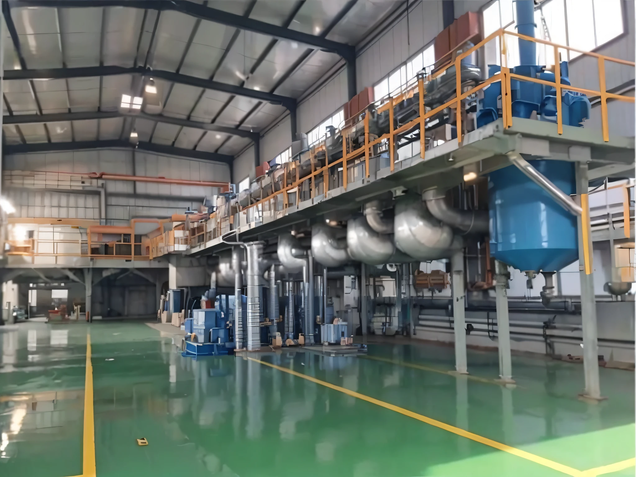 Alafid industrial factory with large pipes and pipes inside the building, Company Profile Factory Photos, epoxy resin, supernova inside facility, various refining methods, industrial plant environment, factory floor, industrial factory, high-tech implants, factory background, plastic ceramic material, Mills, toothpaste refinery, industrial apparent, gelatine silver process, industrial setting