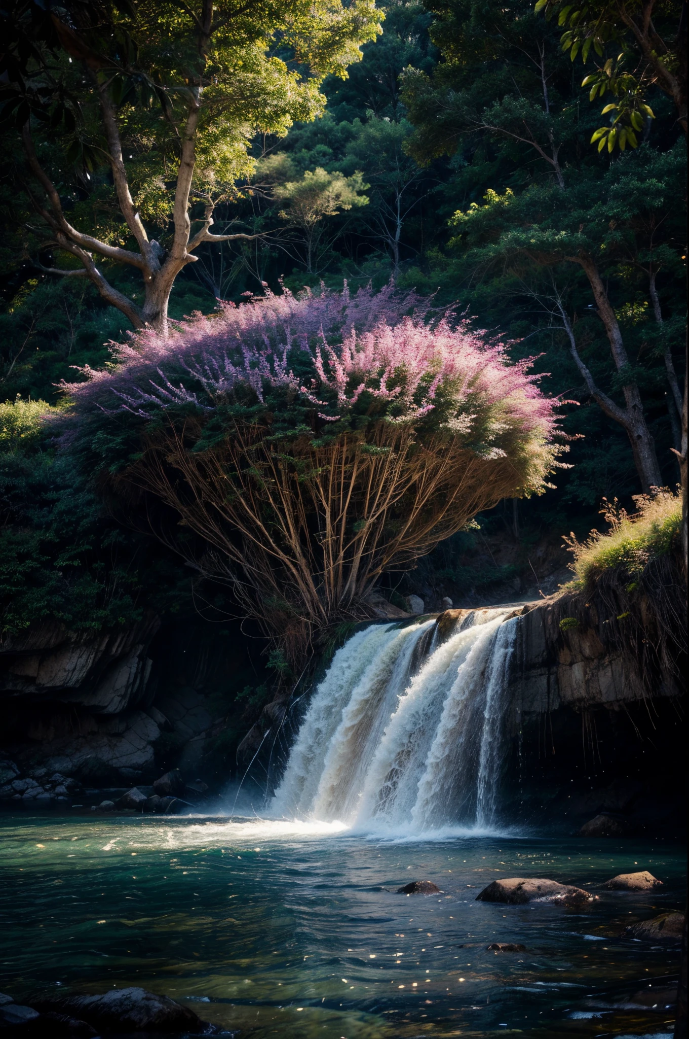 La mejor calidad, Obra maestra, Beautiful wild and natural fantasy landscape with bright lights