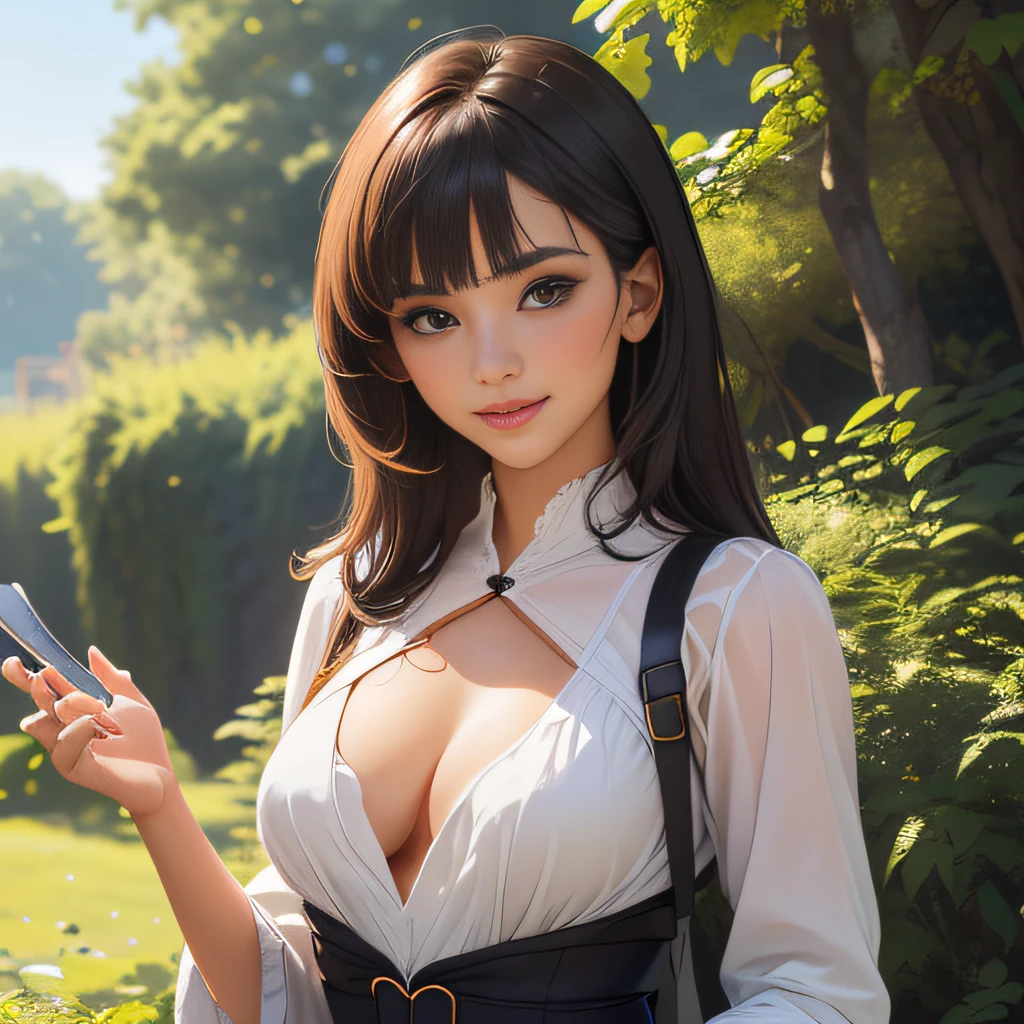 (extremely detailed 8K wallpaper:2), (photo:2), (26 years old Xuan Beautiful girl:2), (gives a lecture to friends:2), Detailed (Face & Eyes), (hyper realistic:1), (Highly detailed:1), (Epic Realistic:1), rim light, (Maximum details:1), Cosy, (body complet:1.3), (looking a viewer:2), (Attractive qualities of a woman:2), (attractive female:2), (Attractive:2), Smile, intelligence, sympathy, Grace, A sense of style, Fitness, Care, optimism, (sensitivity:2), frankness, Romantic gestures, playfulness, Fashion Sense, (sensuality:2), charm, modesty, Thoughtfulness, (femininity:1), flirtatiousness, warmth, (Physical Attractiveness:2), beautiful smile, Love of Life, Strength and power, Vulnerability, curiosity, wonder, Love, (Nature's prehistory:2), Kawaii, waifu, beautiful breasts, (attractive body:2), (handsome body:2), BEAUTIFUL POSE, attractive pose, (nice feet:1.0), (beautiful clothing:1), (Classic clothes:2), (elegant clothing:2), (European Clothing:2), detailed clothes, (upskirt:1), (blouse:1), (provocative pose)