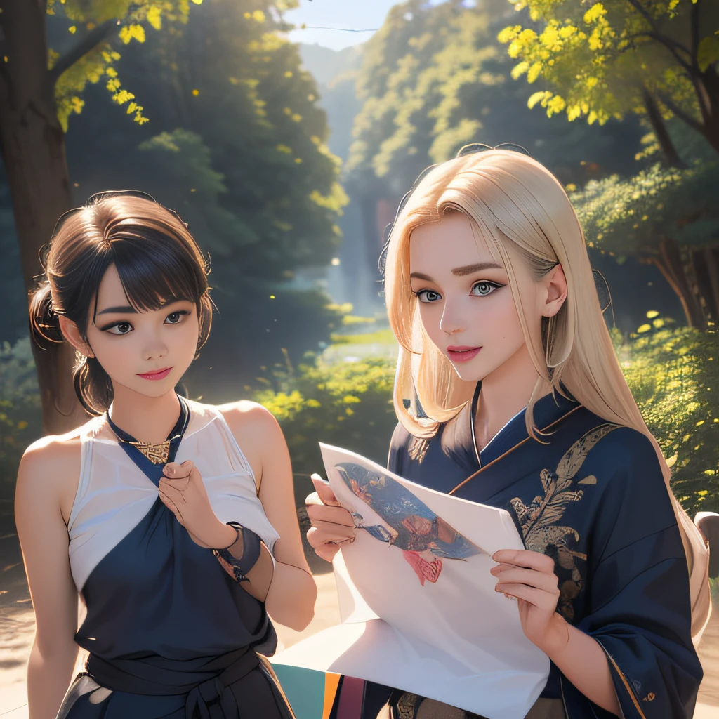 (extremely detailed 8K wallpaper:2), (photo:2), (26 years old Xuan Beautiful girl:2), (gives a lecture to friends:2), Detailed (Face & Eyes), (hyper realistic:1), (Highly detailed:1), (Epic Realistic:1), rim light, (Maximum details:1), Cosy, (body complet:1.3), (looking a viewer:2), (Attractive qualities of a woman:2), (attractive female:2), (Attractive:2), Smile, intelligence, sympathy, Grace, A sense of style, Fitness, Care, optimism, (sensitivity:2), frankness, Romantic gestures, playfulness, Fashion Sense, (sensuality:2), charm, modesty, Thoughtfulness, (femininity:1), flirtatiousness, warmth, (Physical Attractiveness:2), beautiful smile, Love of Life, Strength and power, Vulnerability, curiosity, wonder, Love, (Nature's prehistory:2), Kawaii, waifu, beautiful breasts, (attractive body:2), (handsome body:2), BEAUTIFUL POSE, attractive pose, (nice feet:1.0), (beautiful clothing:1), (Classic clothes:2), (elegant clothing:2), (European Clothing:2), detailed clothes, (upskirt:1), (blouse:1), (provocative pose)
