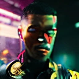 Make this photo cyberpunk handsome boy ultra realistic, change background into professional change face into cartoon, 8k ultra realistic.