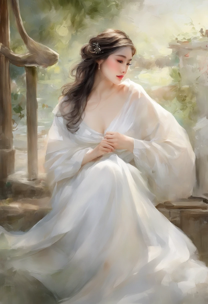 A smile、Royal Sister, gentle、bath robe、sandals、profesional lighting、Night Pool、(top-quality)、(Masterpiece)、20yr old、D-cups、ellegance、Korean female1One guy、(Best quality)、(8K)、Whitening skin、Very delicate and delicate skin texture、Snow-whiteskin、Delicate long hair、Cute