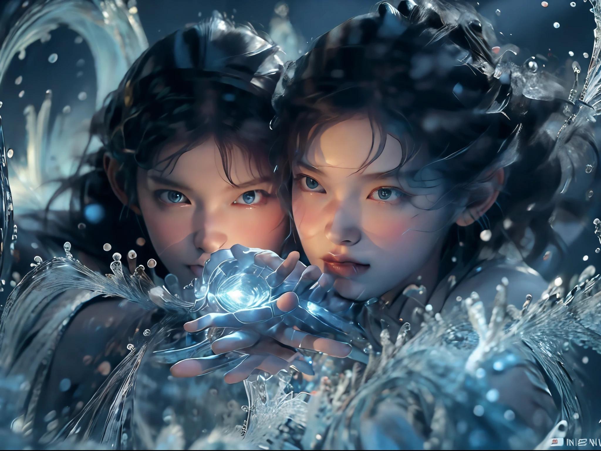 (masterpiece), realistic, cinematic light, 3 school girls, having a snowball fight in the schoolyard, full body, beautiful eyes, silver hair, perfect anatomy, very cute, (blue eyes) , bioluminescence, 8 life size,8k resolution, human hands, elegant, approaching perfection, dynamic, highly detailed, character sheet, concept art, smooth, facing directly at the viewer positioned so that their body is symmetrical and balanced, stunningly beautiful teenage girl, her eyes tear up as she hold back the pain, open mouth and stick out tongue, from below and side, fractal art,