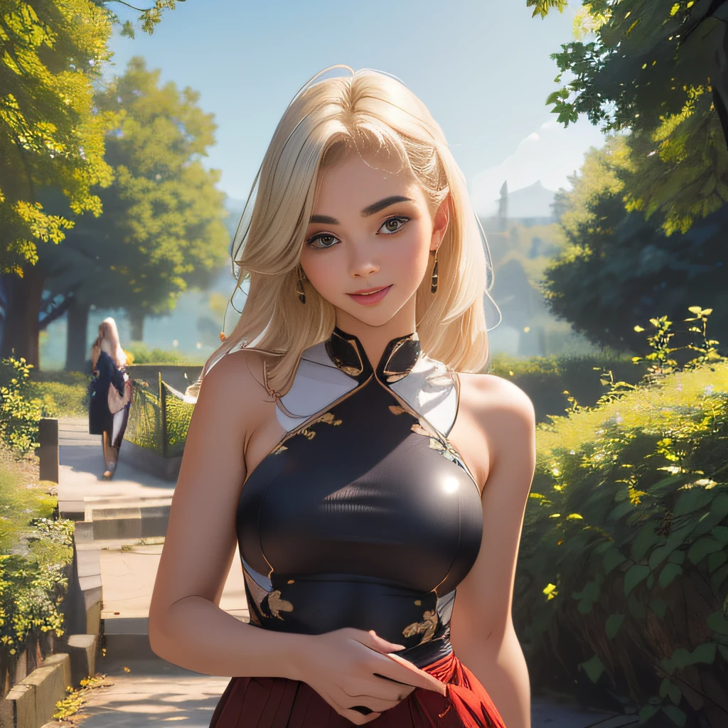 (extremely detailed 8K wallpaper:2), (photo:2), (22 years old Xuan Beautiful girl:2), (gives a lecture to friends:2), Detailed (Face & Eyes), (hyper realistic:1), (Highly detailed:1), (Epic Realistic:1), rim light, (Maximum details:1), Cosy, (body complet:1.3), (looking a viewer:2), (Attractive qualities of a woman:2), (attractive female:2), (Attractive:2), Smile, intelligence, sympathy, Grace, A sense of style, Fitness, Care, optimism, (sensitivity:2), frankness, Romantic gestures, playfulness, Fashion Sense, (sensuality:2), charm, modesty, Thoughtfulness, (femininity:1), flirtatiousness, warmth, (Physical Attractiveness:2), beautiful smile, Love of Life, Strength and power, Vulnerability, curiosity, wonder, Love, (Nature's prehistory:2), Kawaii, waifu, beautiful breasts, (attractive body:2), (handsome body:2), BEAUTIFUL POSE, attractive pose, (nice feet:1.0), (beautiful clothing:1), (Classic clothes:2), (elegant clothing:2), (European Clothing:2), detailed clothes, (upskirt:1), (blouse:1), (provocative pose)
