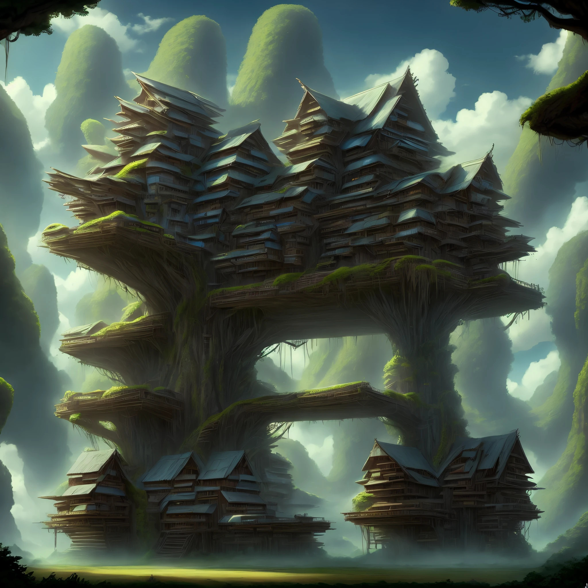 Quetzal with a house on its back