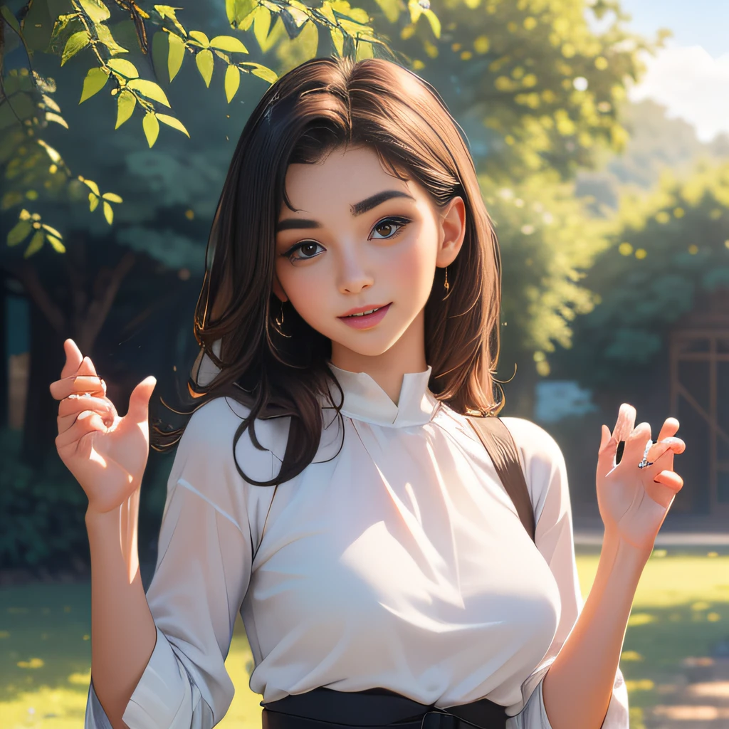 (extremely detailed 8K wallpaper:2), (photo:2), (22 years old Xuan Beautiful girl:2), (gives a lecture to friends:2), Detailed (Face & Eyes), (hyper realistic:1), (Highly detailed:1), (Epic Realistic:1), rim light, (Maximum details:1), Cosy, (body complet:1.3), (looking a viewer:2), (Attractive qualities of a woman:2), (attractive female:2), (Attractive:2), Smile, intelligence, sympathy, Grace, A sense of style, Fitness, Care, optimism, (sensitivity:2), frankness, Romantic gestures, playfulness, Fashion Sense, (sensuality:2), charm, modesty, Thoughtfulness, (femininity:1), flirtatiousness, warmth, (Physical Attractiveness:2), beautiful smile, Love of Life, Strength and power, Vulnerability, curiosity, wonder, Love, (Nature's prehistory:2), Kawaii, waifu, beautiful breasts, (attractive body:2), (handsome body:2), BEAUTIFUL POSE, attractive pose, (nice feet:1.0), (beautiful clothing:1), (Classic clothes:2), (elegant clothing:2), (European Clothing:2), detailed clothes, (upskirt:1), (blouse:1), (provocative pose)