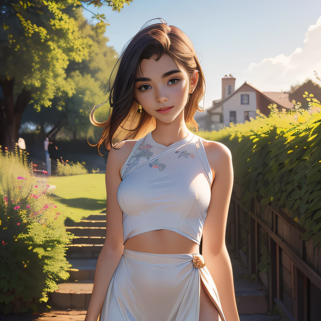 (extremely detailed 8K wallpaper:2), (photo:2), (22 years old Xuan Beautiful girl:2), (gives a lecture to friends:2), Detailed (Face & Eyes), (hyper realistic:1), (Highly detailed:1), (Epic Realistic:1), rim light, (Maximum details:1), Cosy, (body complet:1.3), (looking a viewer:2), (Attractive qualities of a woman:2), (attractive female:2), (Attractive:2), Smile, intelligence, sympathy, Grace, A sense of style, Fitness, Care, optimism, (sensitivity:2), frankness, Romantic gestures, playfulness, Fashion Sense, (sensuality:2), charm, modesty, Thoughtfulness, (femininity:1), flirtatiousness, warmth, (Physical Attractiveness:2), beautiful smile, Love of Life, Strength and power, Vulnerability, curiosity, wonder, Love, (Nature's prehistory:2), Kawaii, waifu, beautiful breasts, (attractive body:2), (handsome body:2), BEAUTIFUL POSE, attractive pose, (nice feet:1.0), (beautiful clothing:1), (Classic clothes:2), (elegant clothing:2), (European Clothing:2), detailed clothes, (upskirt:1), (blouse:1), (provocative pose)