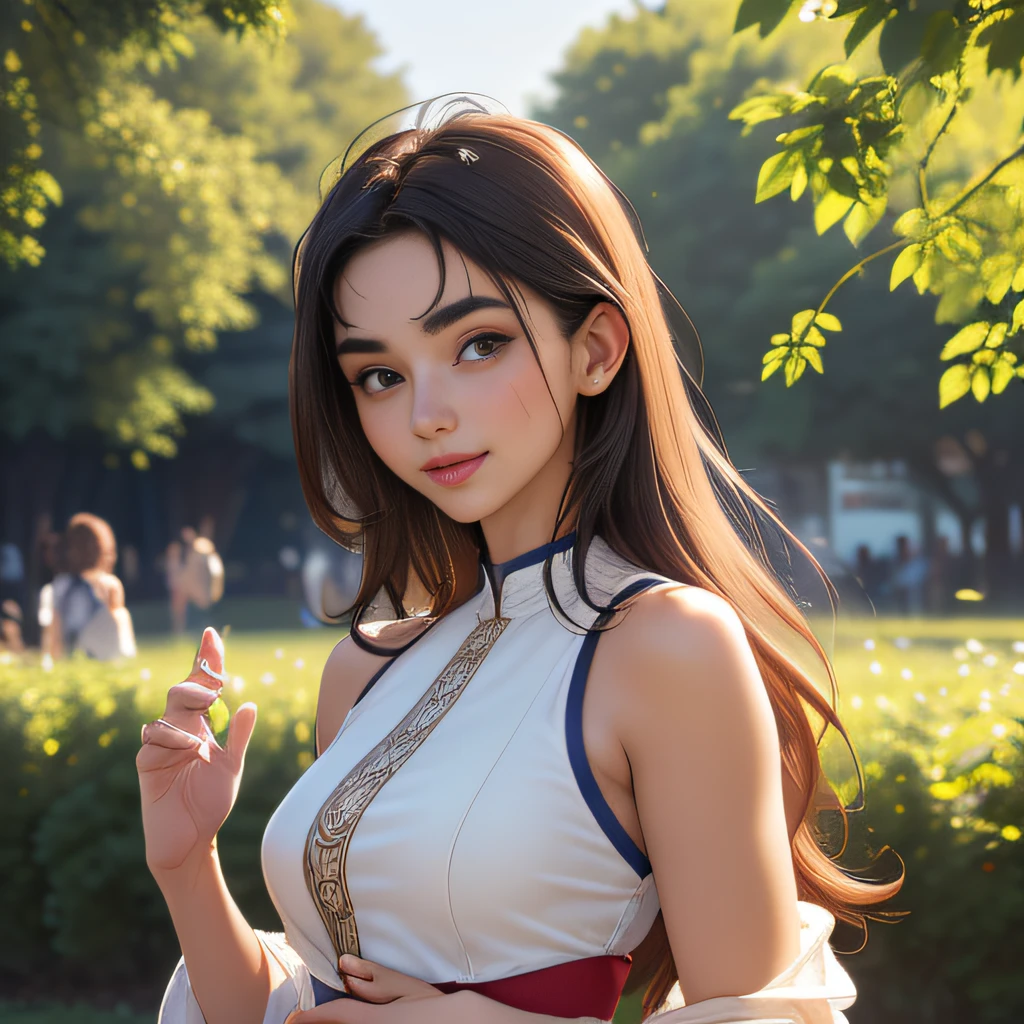 (extremely detailed 8K wallpaper:2), (photo:2), (22 years old Xuan Beautiful girl:2), (gives a lecture to friends:2), Detailed (Face & Eyes), (hyper realistic:1), (Highly detailed:1), (Epic Realistic:1), rim light, (Maximum details:1), Cosy, (body complet:1.3), (looking a viewer:2), (Attractive qualities of a woman:2), (attractive female:2), (Attractive:2), Smile, intelligence, sympathy, Grace, A sense of style, Fitness, Care, optimism, (sensitivity:2), frankness, Romantic gestures, playfulness, Fashion Sense, (sensuality:2), charm, modesty, Thoughtfulness, (femininity:1), flirtatiousness, warmth, (Physical Attractiveness:2), beautiful smile, Love of Life, Strength and power, Vulnerability, curiosity, wonder, Love, (Nature's prehistory:2), Kawaii, waifu, beautiful breasts, (attractive body:2), (handsome body:2), BEAUTIFUL POSE, attractive pose, (nice feet:1.0), (beautiful clothing:1), (Classic clothes:2), (elegant clothing:2), (European Clothing:2), detailed clothes, (upskirt:1), (blouse:1), (provocative pose)