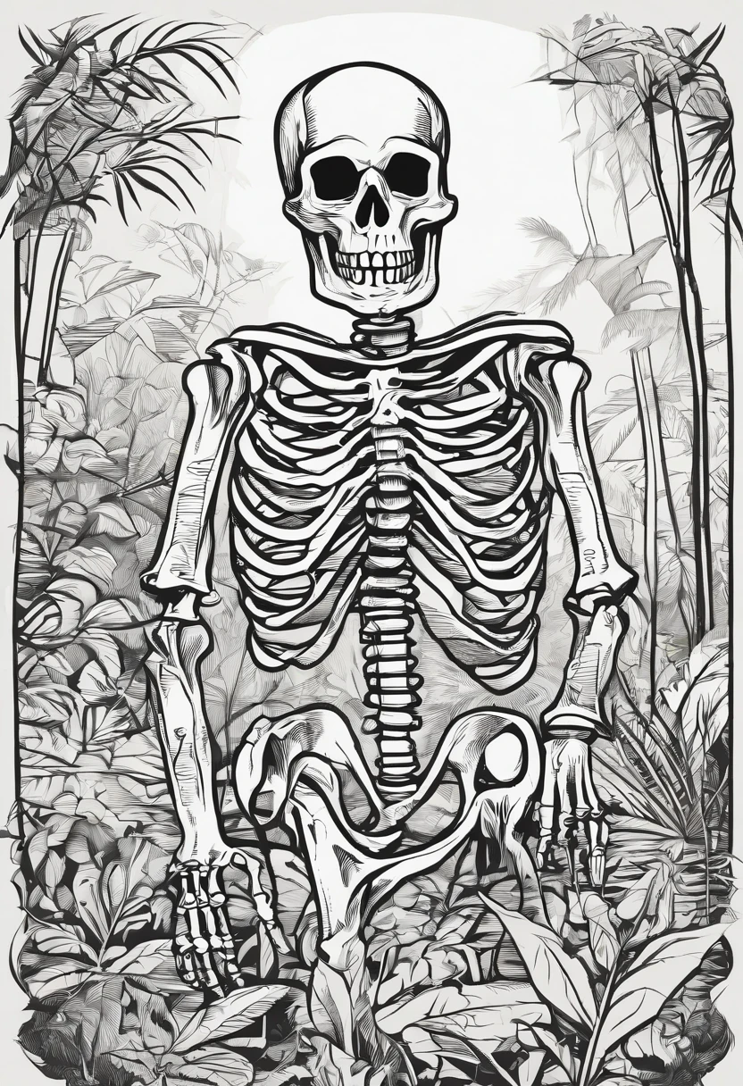 a skeleton in the jungle giving you the middle finger