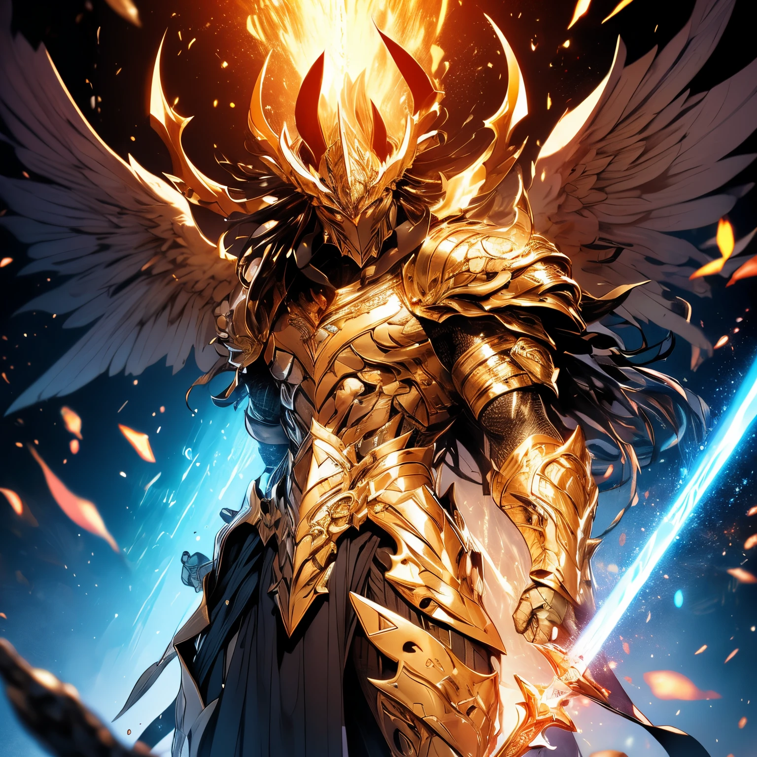 (ultra-detailed,highres,realistic:1.2),Semi-dragon character clad in dragon-scale armor,powerful and kind-hearted,ric Stormbringer,golden scaled skin,shimmering eyes,copper-tinted hair,dragon-scale armor with intricate details,protective and sturdy appearance,semi-human and semi-dragon hybrid,standing in a heroic pose,strong and confident stance,golden light shining from his eyes,merging with the surrounding environment,golden aura emanating from his body,majestic and awe-inspiring presence,background depicting a mystical realm,with floating islands and vibrant landscapes,golden runes etched on his armor,glowing with ancient power,subtle reflections on his scales giving a metallic sheen,majestic wings sprouting from his back,ready to take flight,thick and sturdy scales protecting his body,endowed with a sense of durability and strength,imposing horns protruding from his forehead,giving him a regal and formidable look,eyes reflecting wisdom and compassion,ready to defend the weak and fight for justice,illusion of fire and sparks trailing behind him,suggesting his affinity to fire,effortlessly wielding a shining sword with intricate designs,emphasizing his skill in combat,background filled with vibrant colors and lush vegetation,conveying a sense of life and harmony,soft sunlight casting a warm and inviting glow,illuminating his golden skin and armor,intricate details showing meticulous craftsmanship,and a touch of magic,immersing the viewers in a world of fantasy and wonder. --s 1000